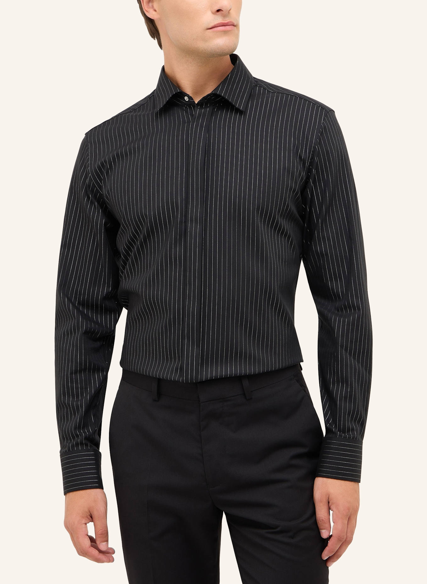 ETERNA Hemd SLIM FIT: SCHWARZ