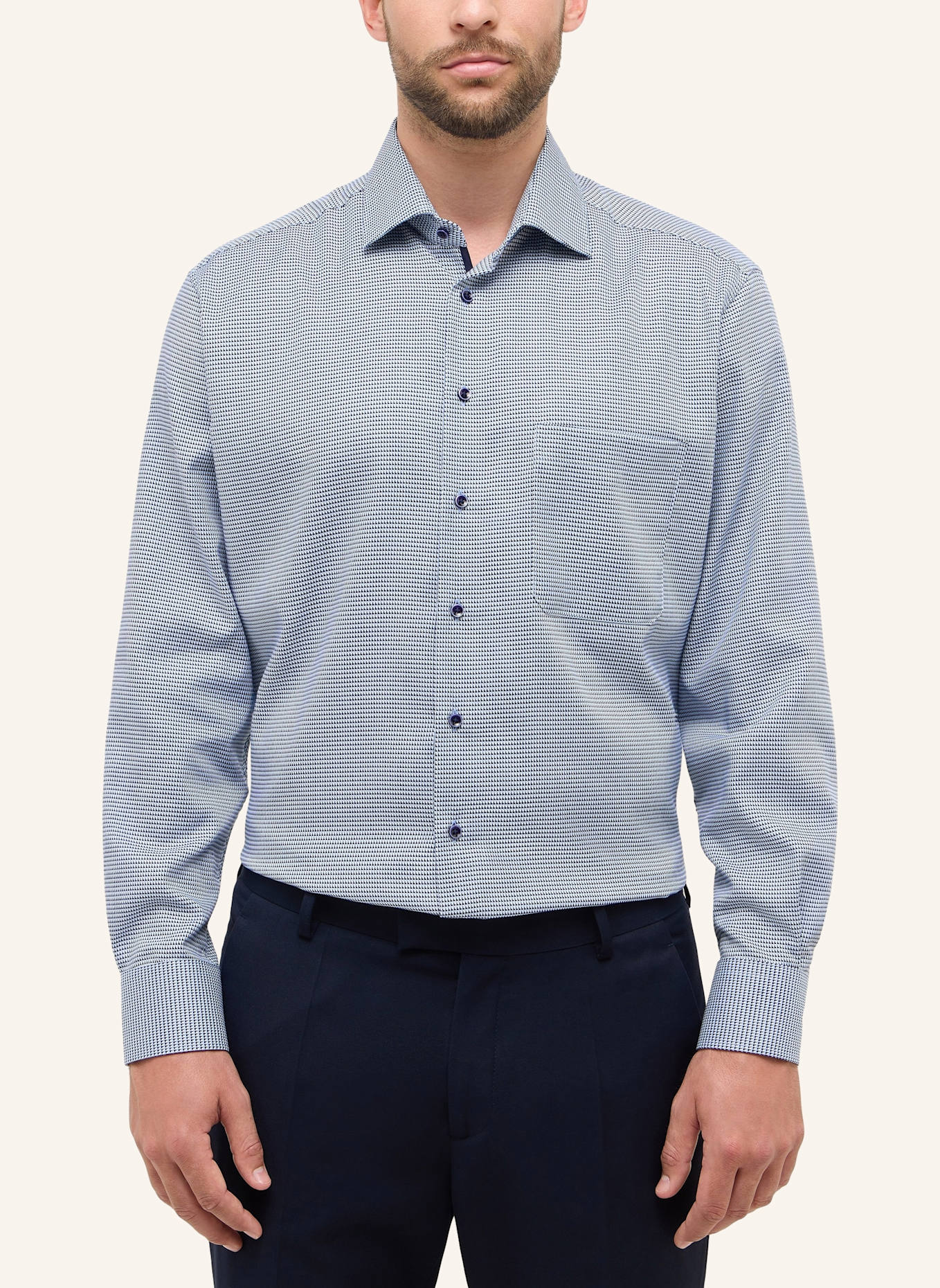 ETERNA Hemd Comfort Fit: BLAU