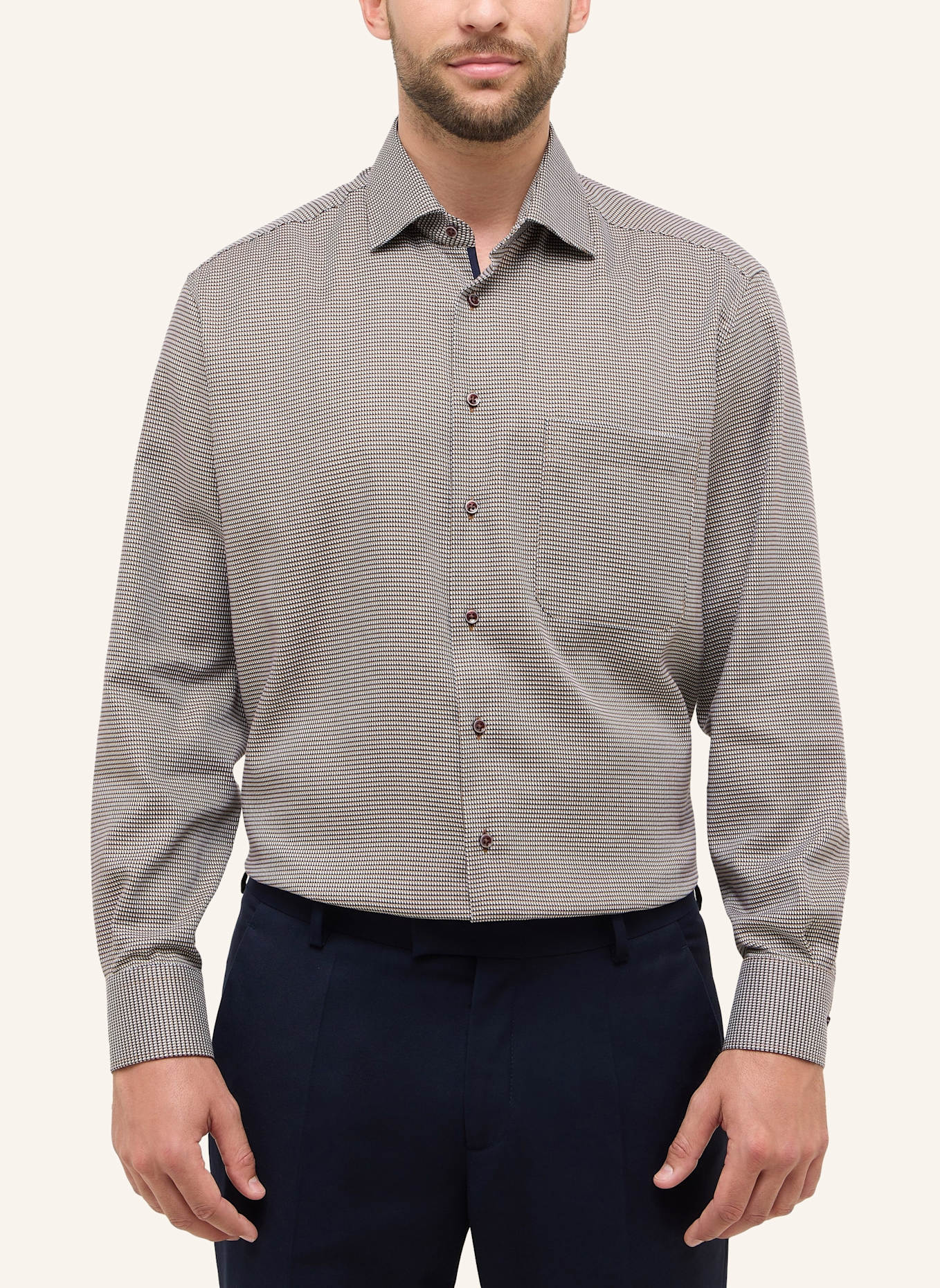 ETERNA Hemd Comfort Fit: TAUPE