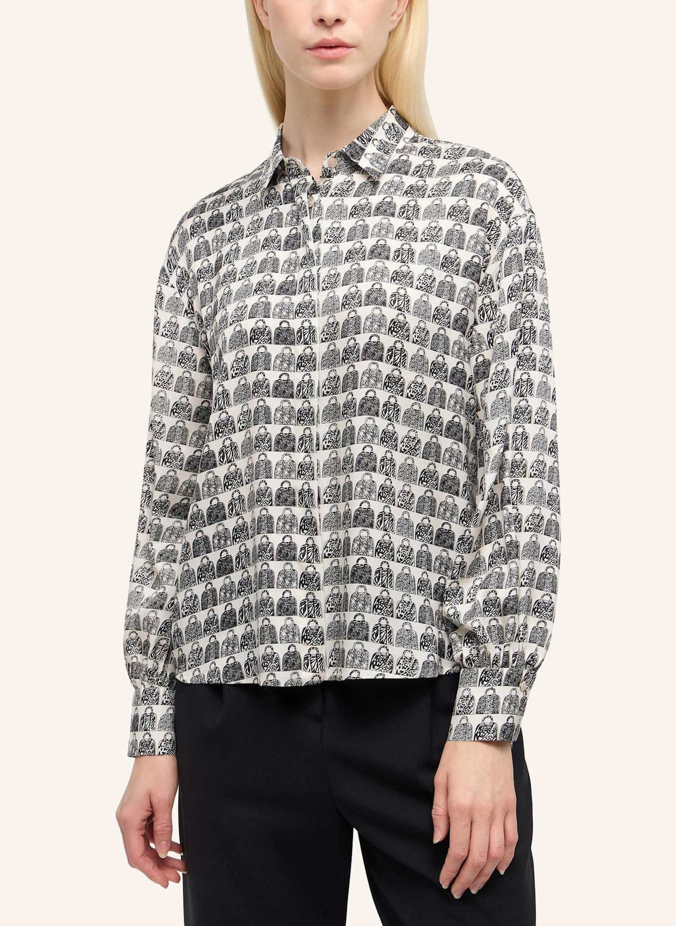 1863 by ETERNA Bluse OVERSIZE FIT: BEIGE