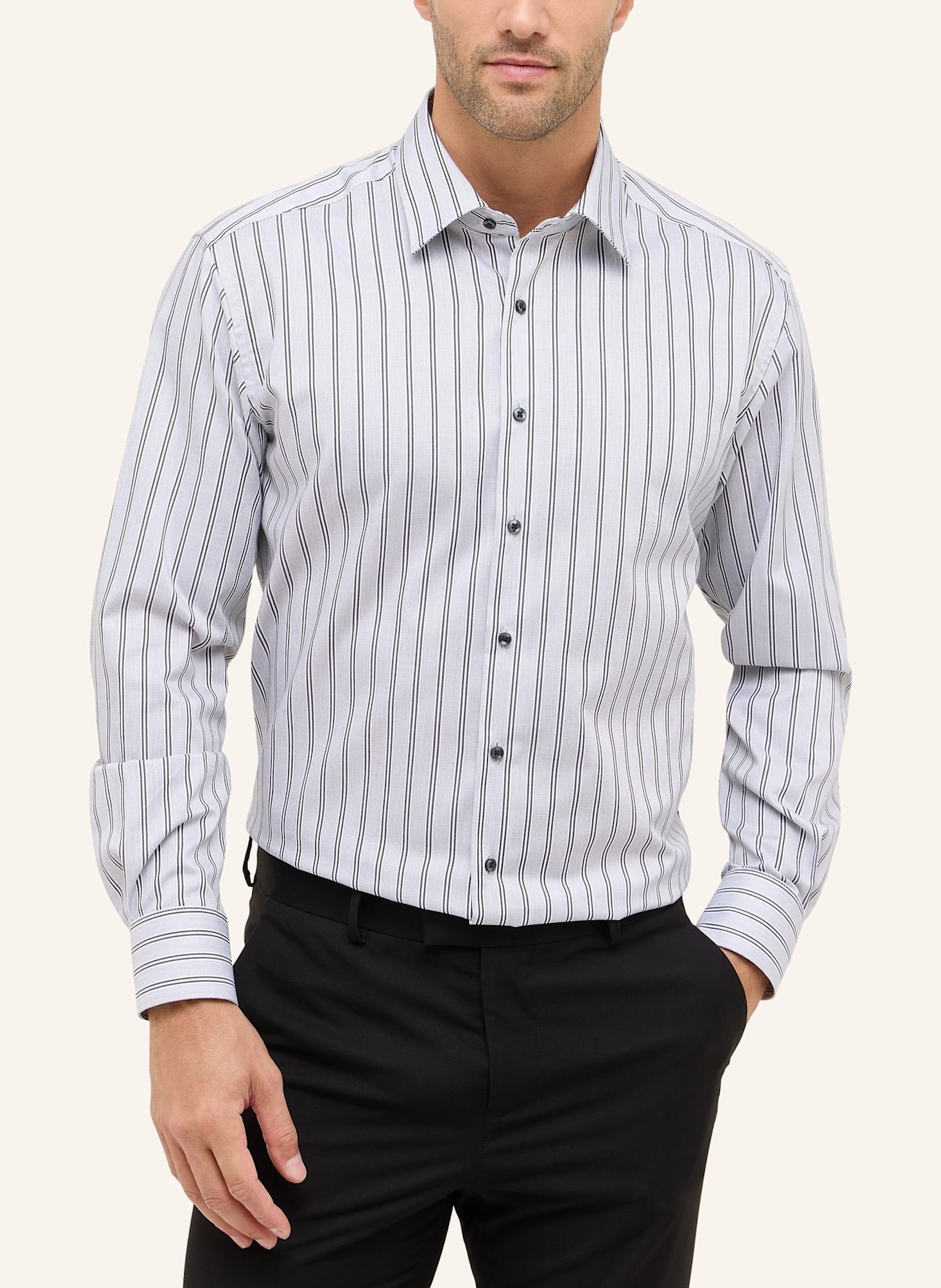 ETERNA Hemd Modern Fit: SCHWARZ