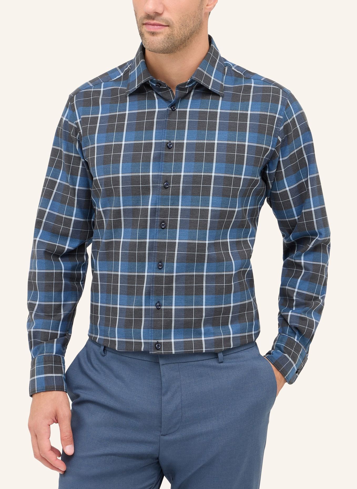 1863 by ETERNA Hemd MODERN FIT: BLAU