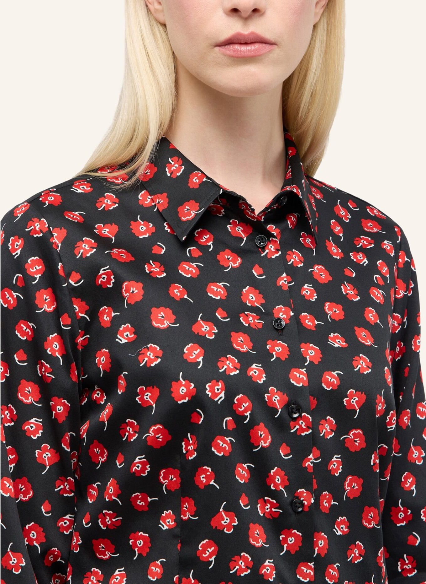 ETERNA Bluse REGULAR FIT: SCHWARZ