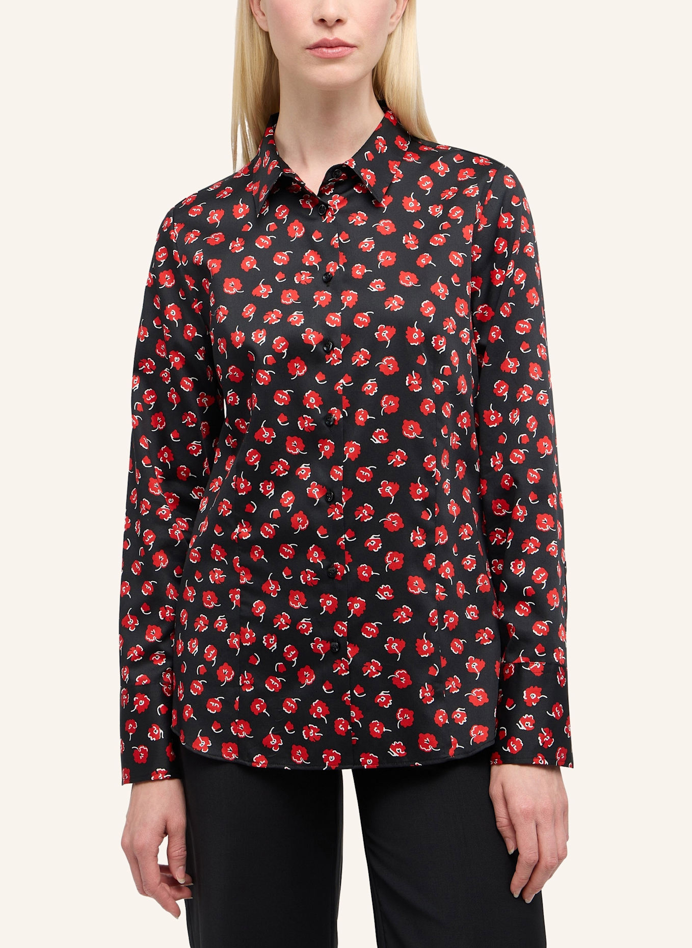 ETERNA Bluse REGULAR FIT: SCHWARZ