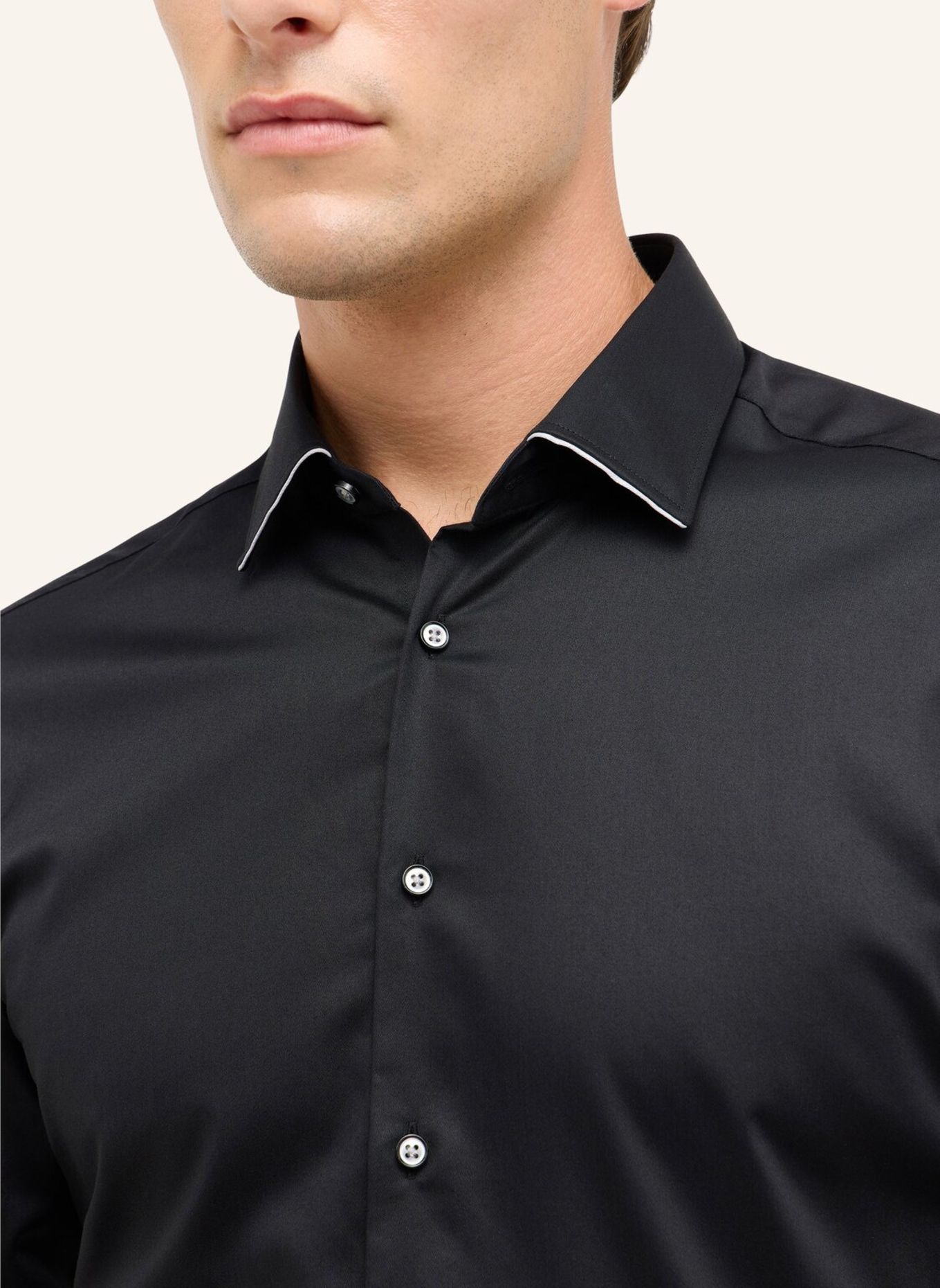 ETERNA Hemd SLIM FIT: SCHWARZ