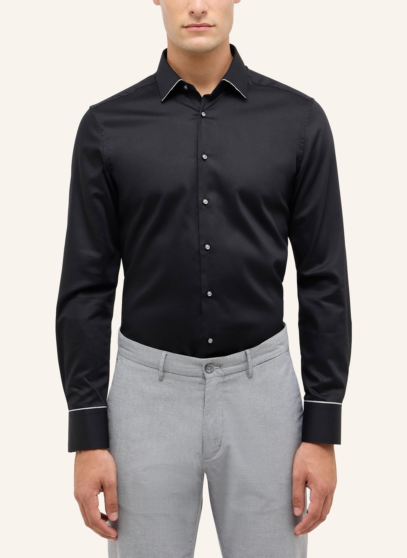 ETERNA Hemd SLIM FIT: SCHWARZ