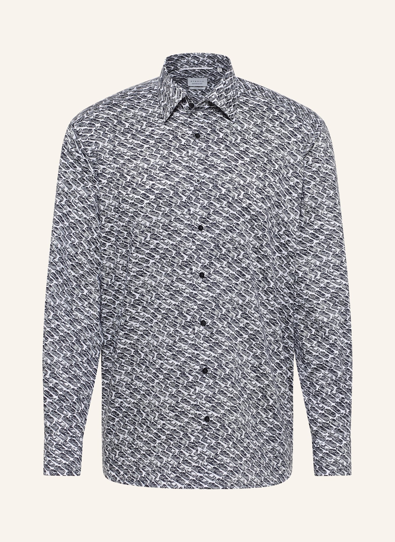 ETERNA Hemd Comfort Fit: SCHWARZ