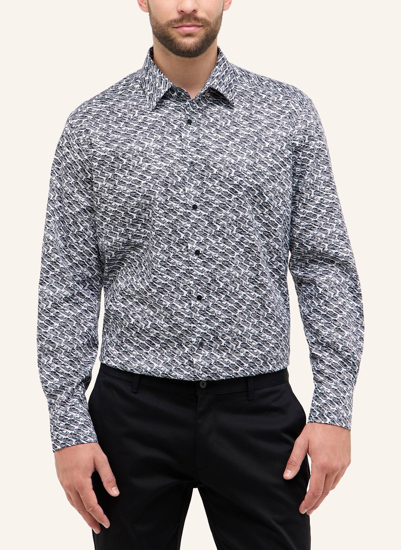 ETERNA Hemd Comfort Fit: SCHWARZ
