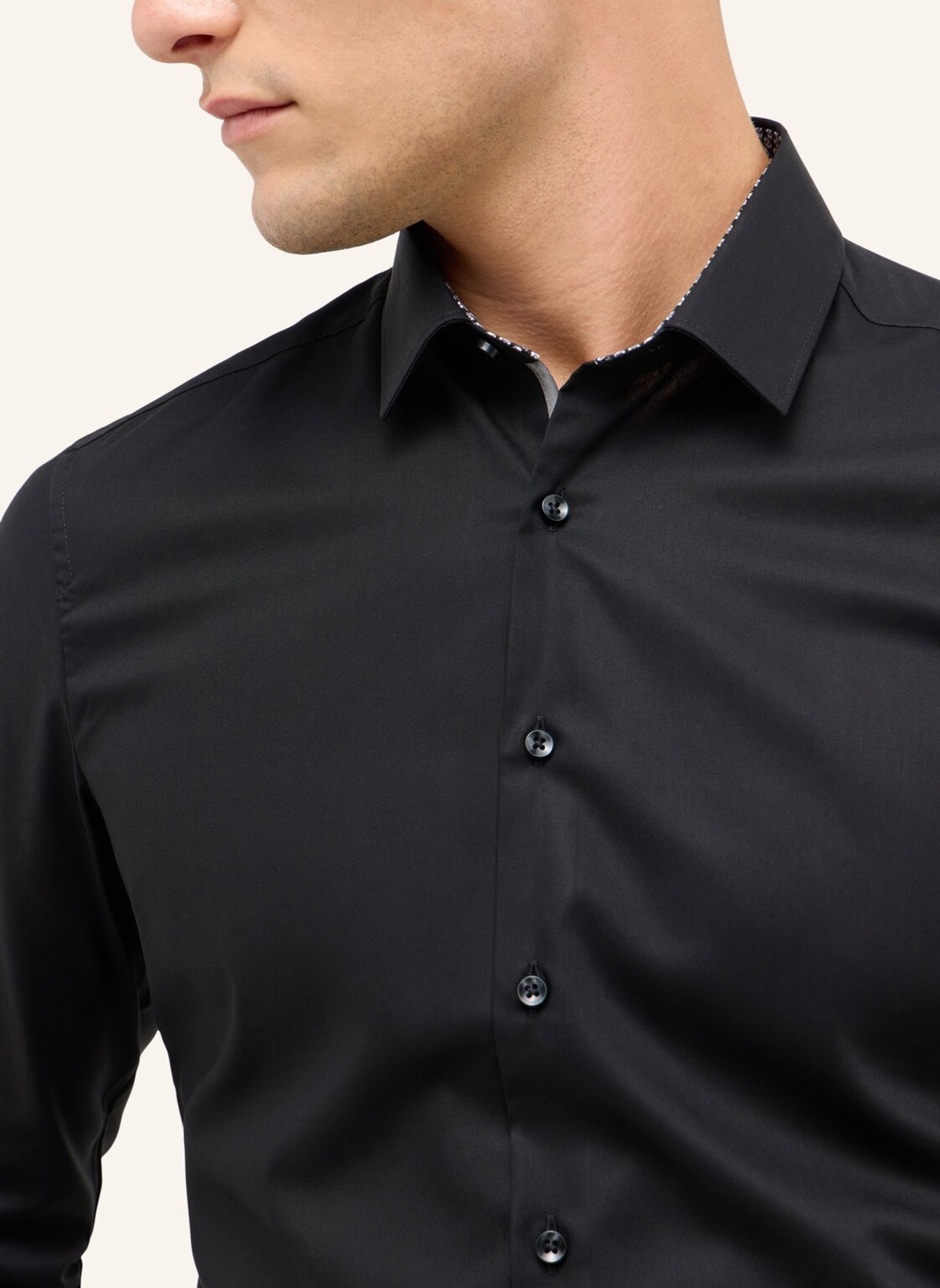 ETERNA Hemd SUPER SLIM: SCHWARZ