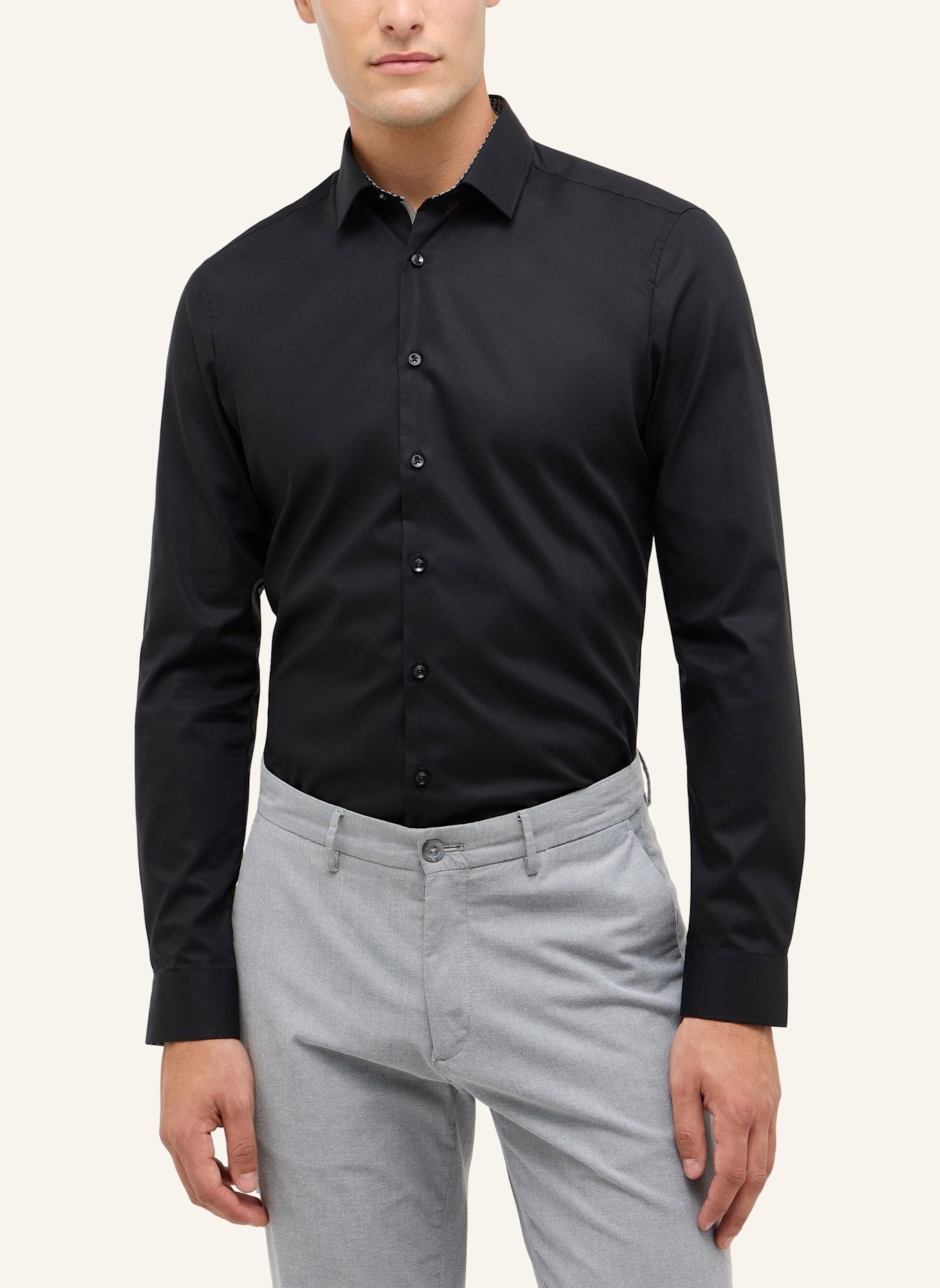 ETERNA Hemd SUPER SLIM: SCHWARZ