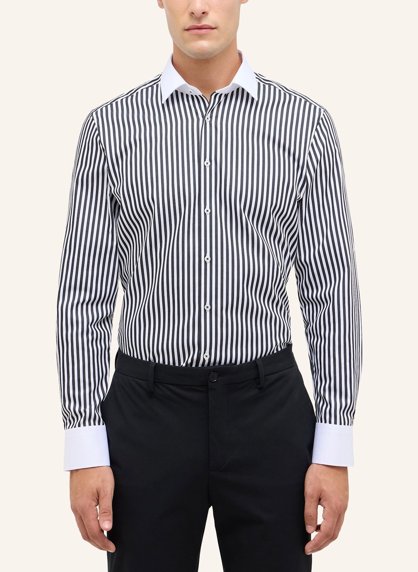 ETERNA Hemd SLIM FIT: SCHWARZ