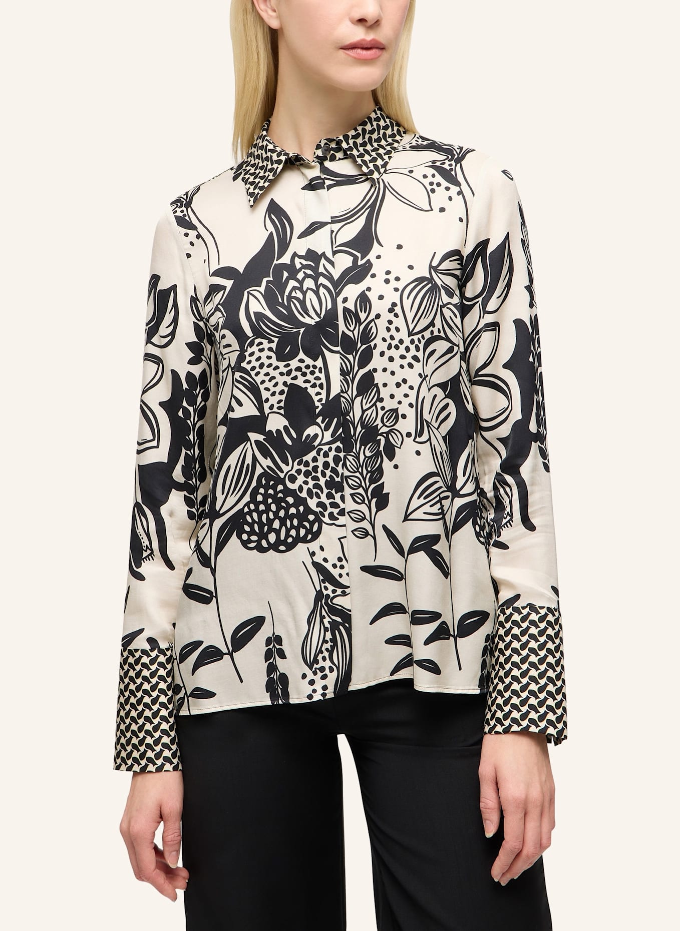 1863 by ETERNA Bluse LOOSE FIT: SCHWARZ