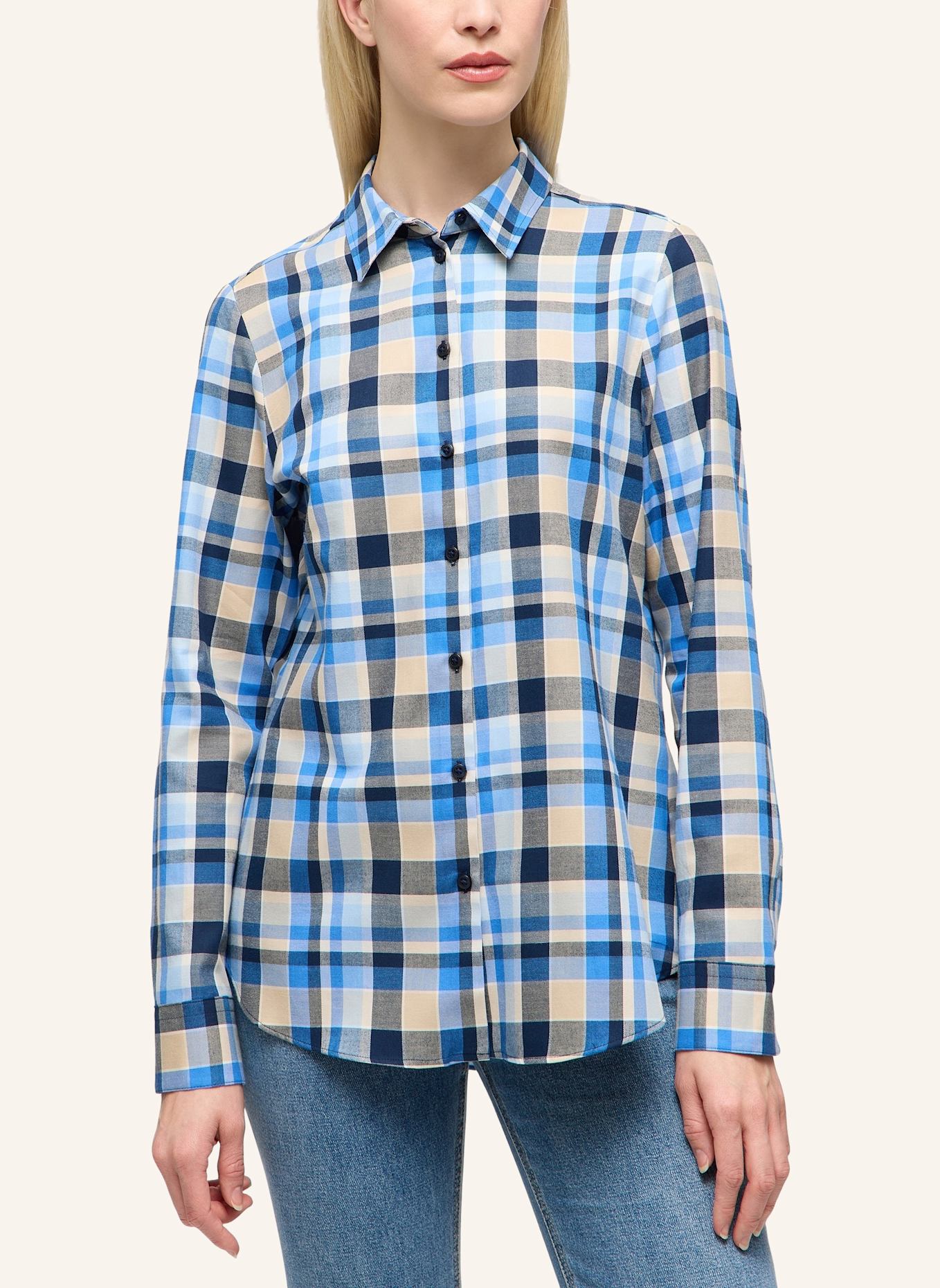 ETERNA Bluse REGULAR FIT: BLAU