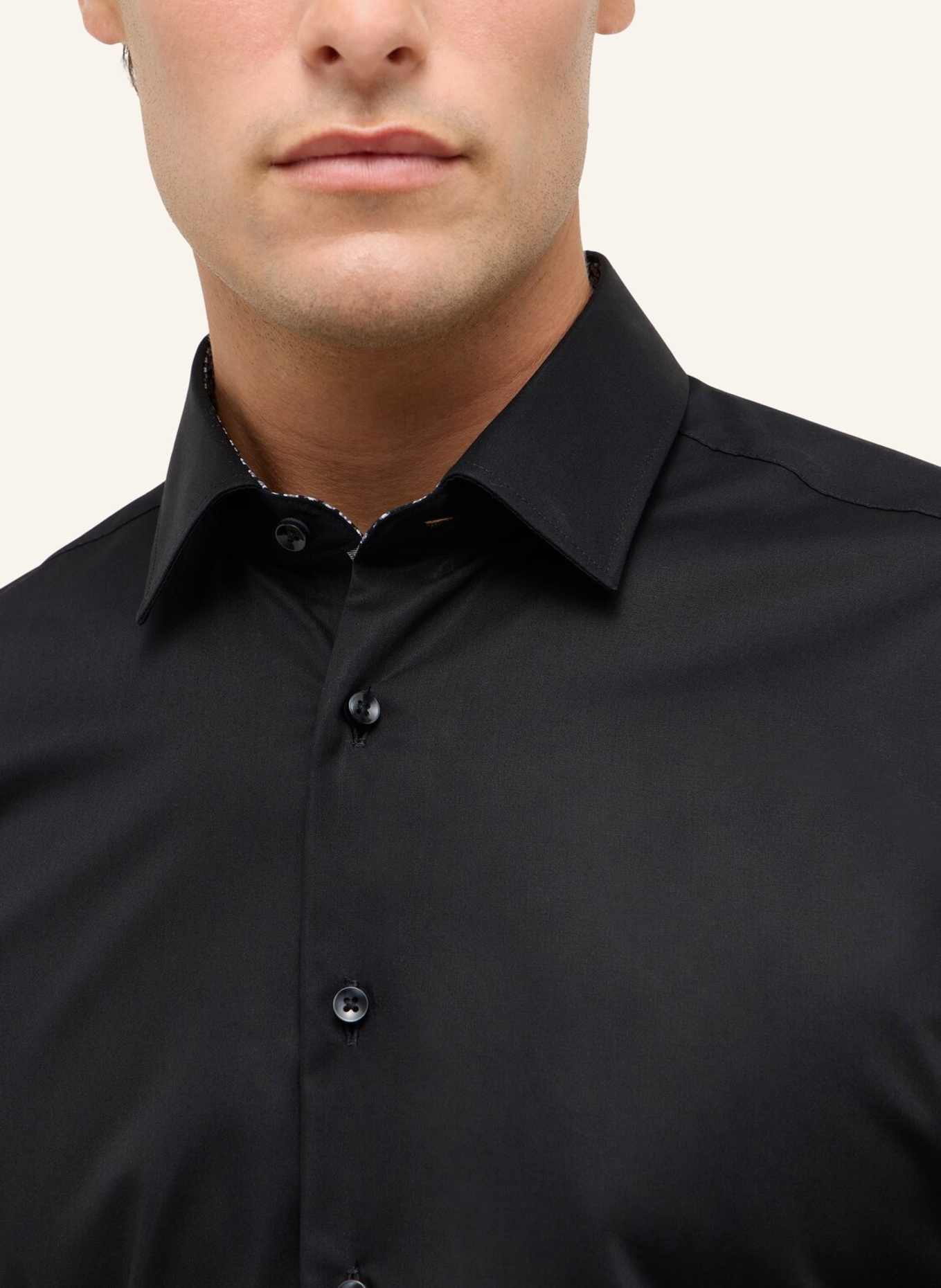 ETERNA Hemd SLIM FIT: SCHWARZ