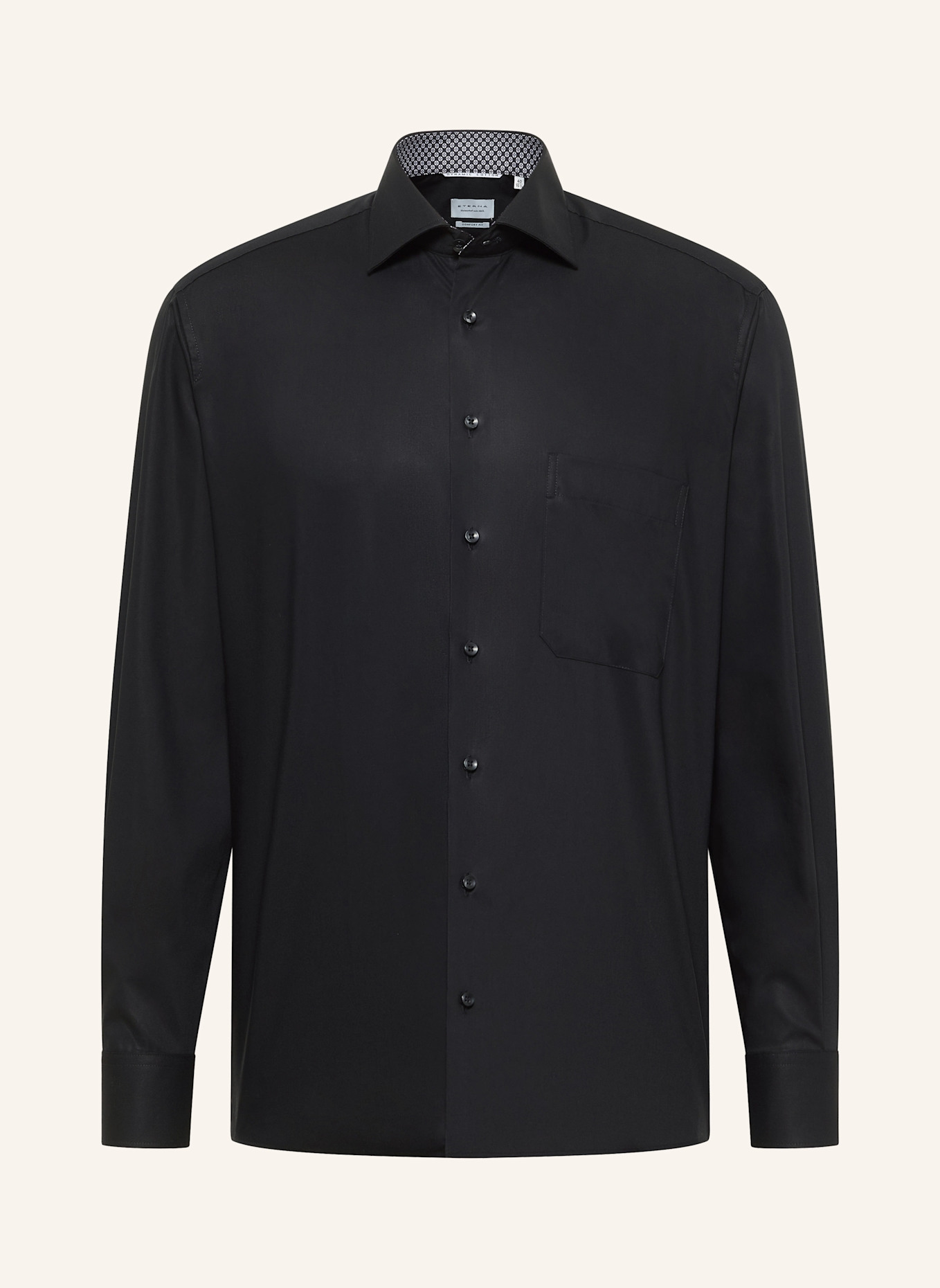 ETERNA Hemd Comfort Fit: SCHWARZ