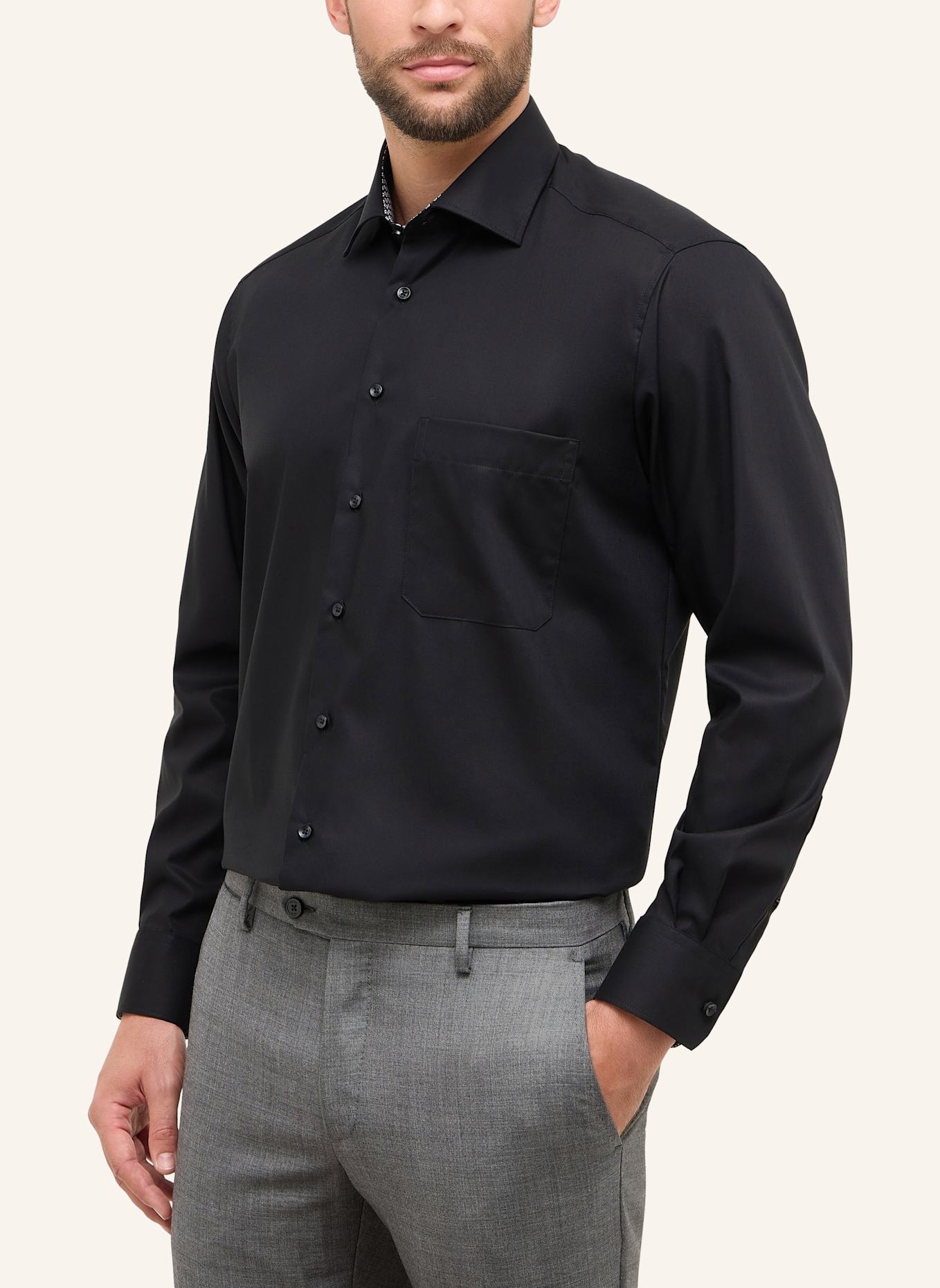 ETERNA Hemd Comfort Fit: SCHWARZ