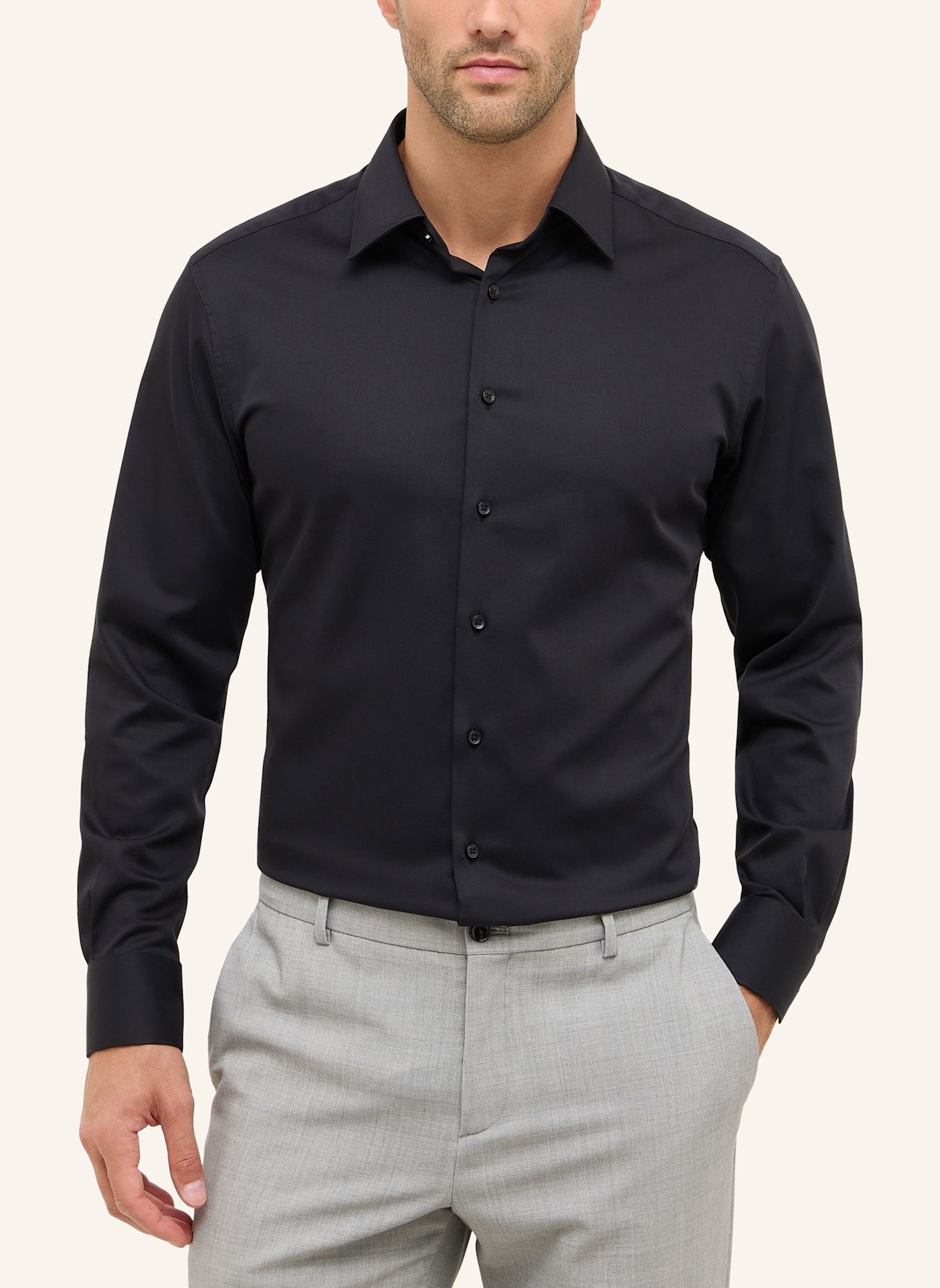 ETERNA Hemd MODERN FIT: SCHWARZ