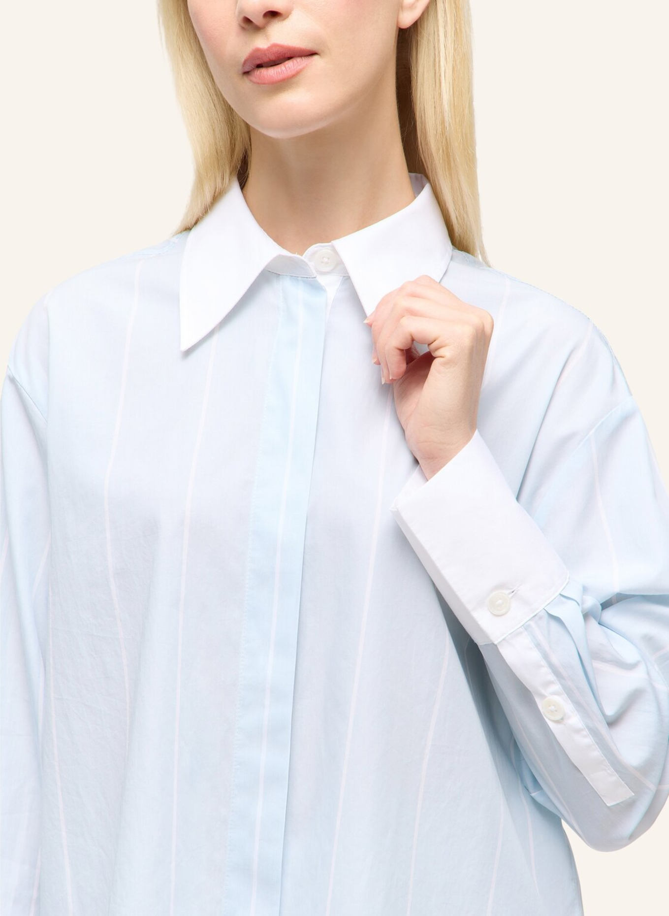 1863 by ETERNA Bluse OVERSIZE FIT: BLAU