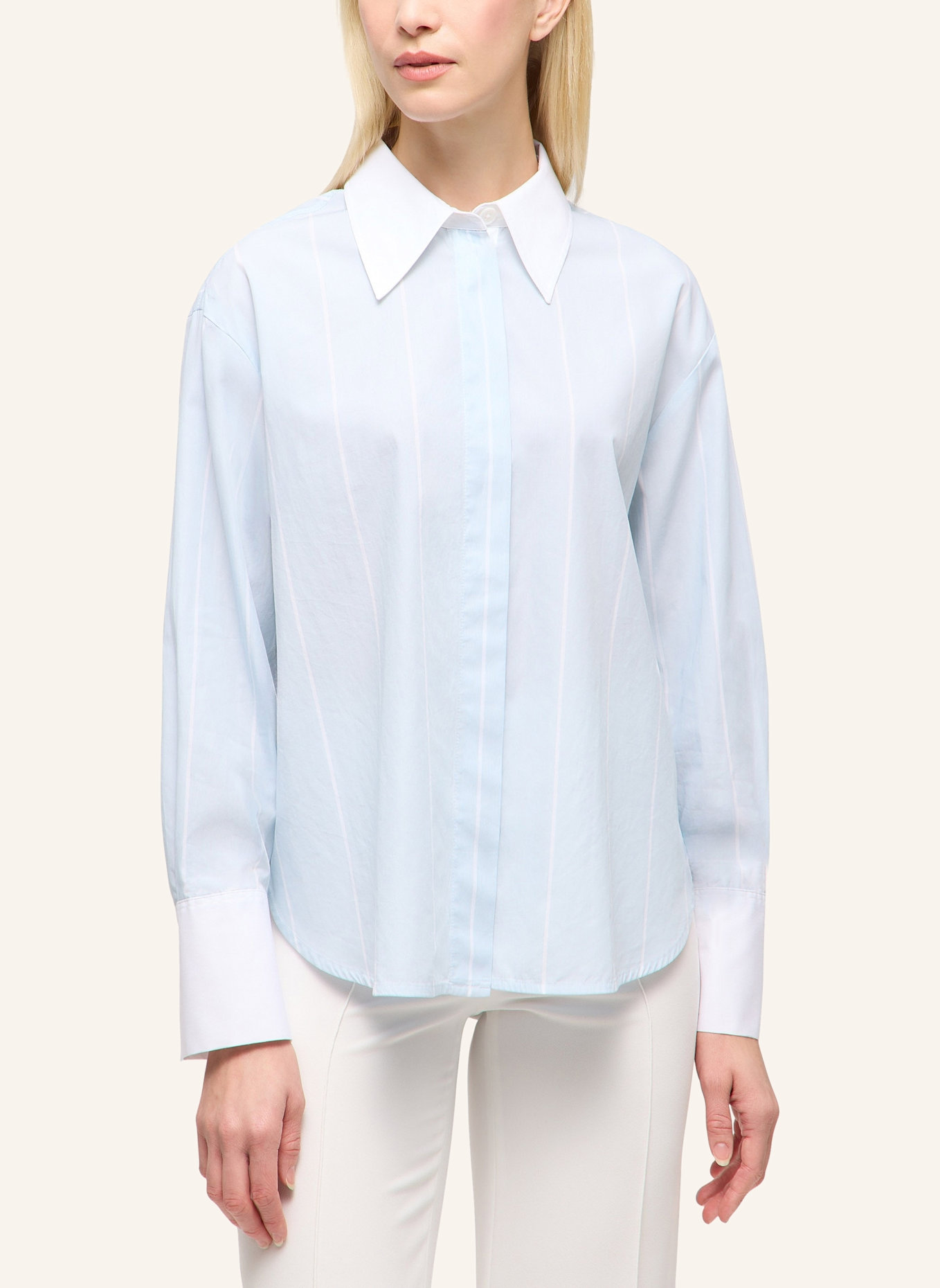 1863 by ETERNA Bluse OVERSIZE FIT: BLAU