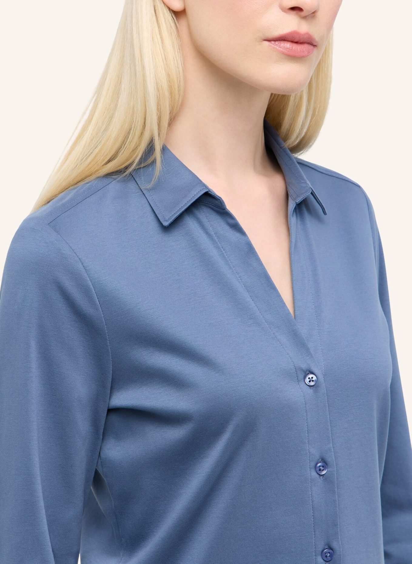 ETERNA Bluse FITTED: DUNKELBLAU