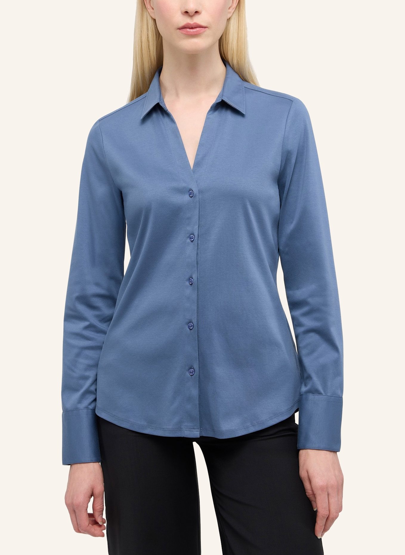 ETERNA Bluse FITTED: DUNKELBLAU