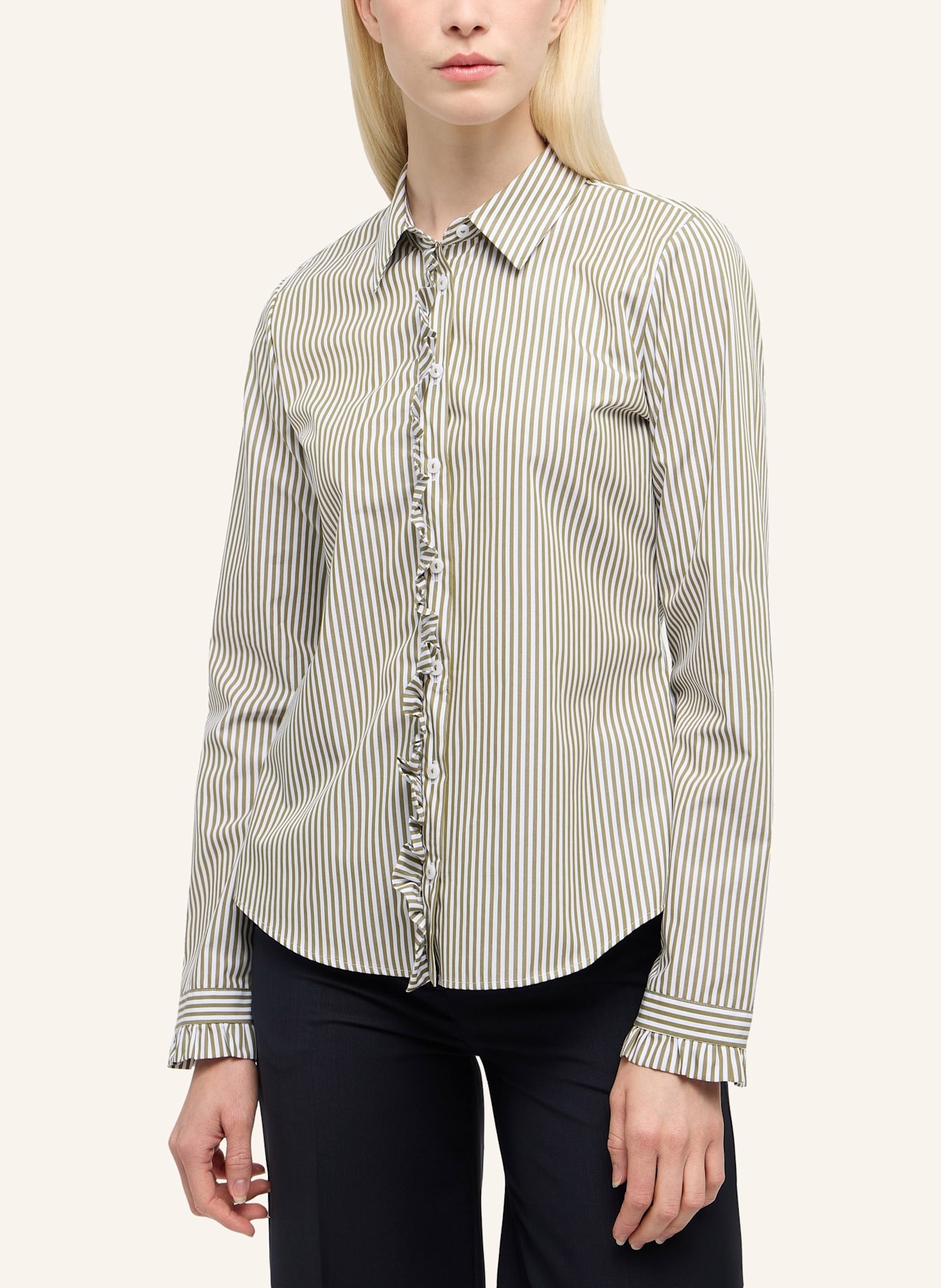 ETERNA Bluse FITTED: OLIV