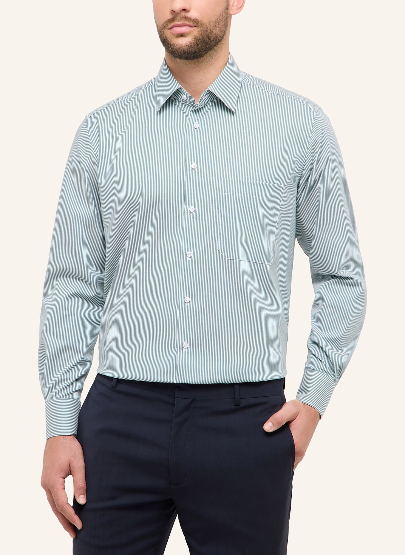 ETERNA Hemd Comfort Fit: GRÜN