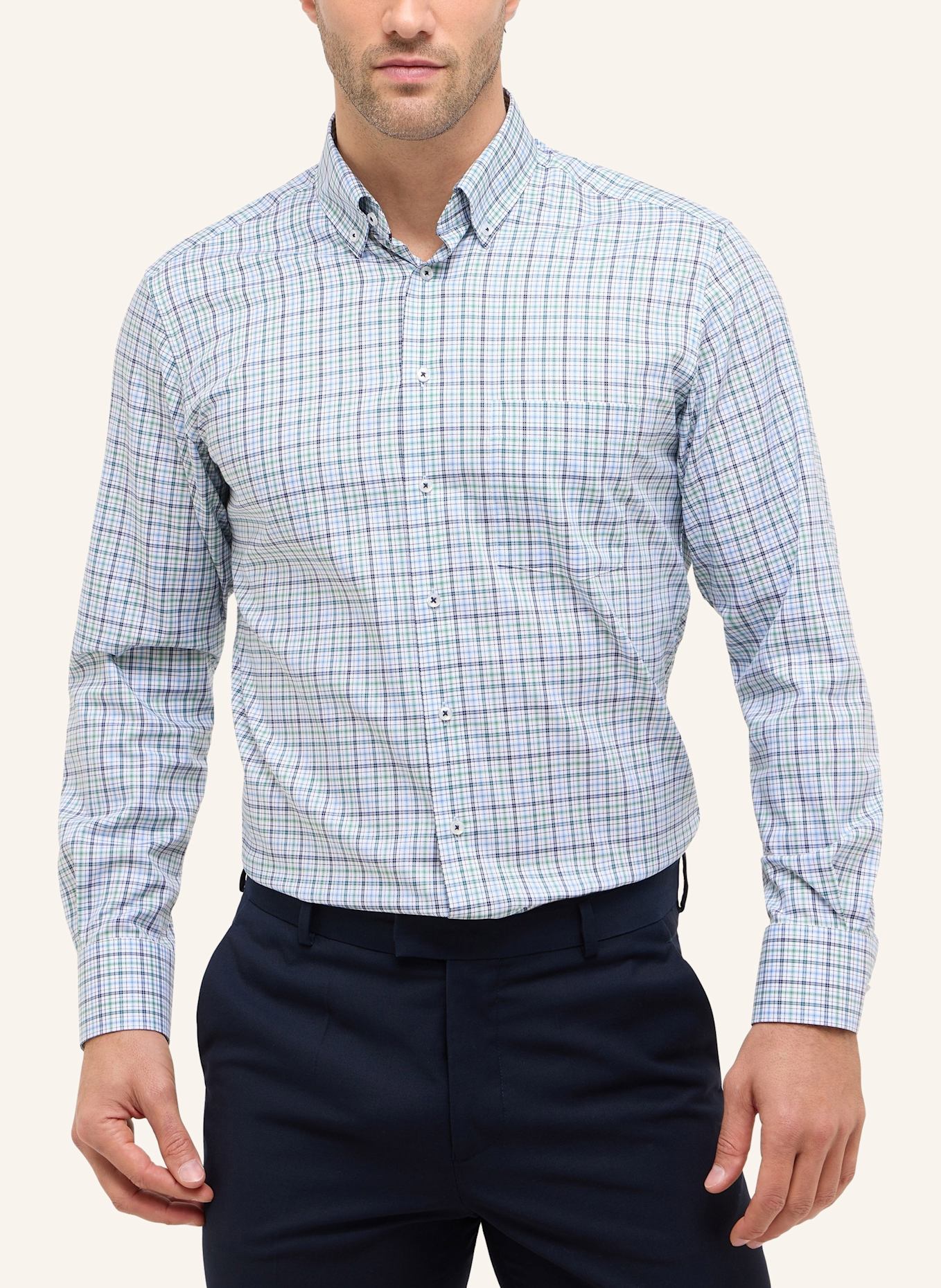 ETERNA Hemd MODERN FIT: GRÜN