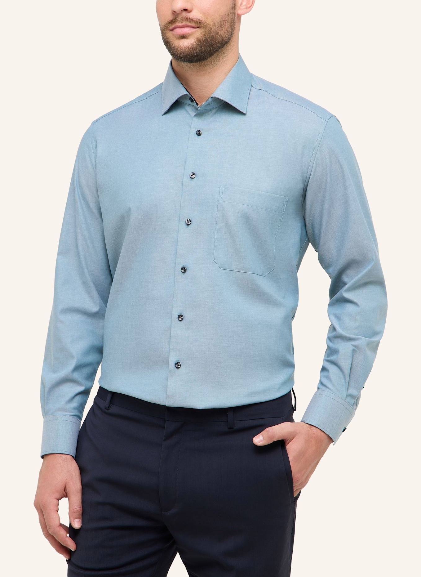 ETERNA Hemd Comfort Fit: GRÜN