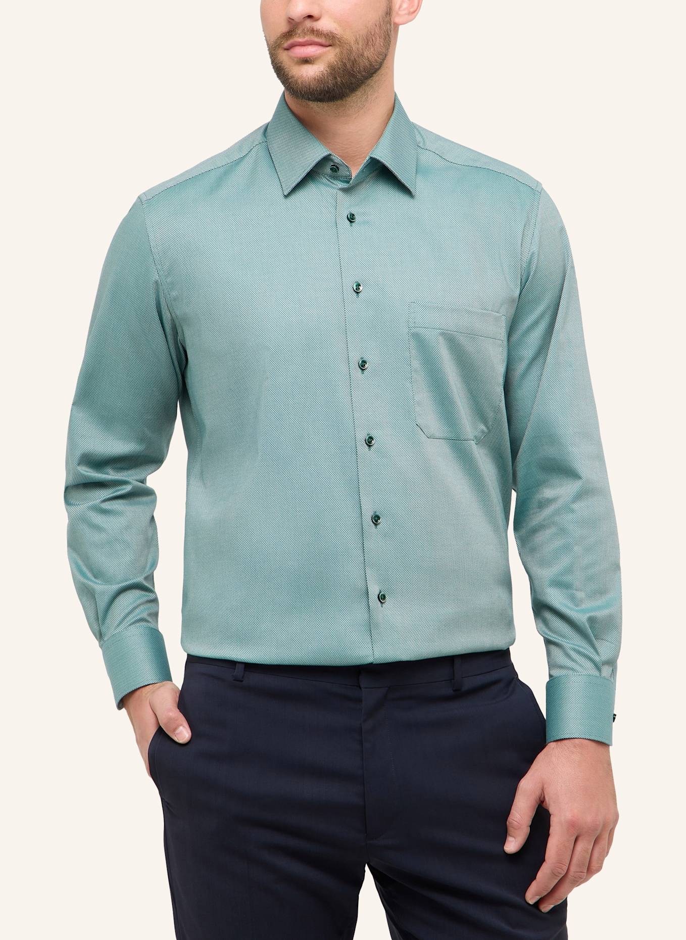 ETERNA Hemd Comfort Fit: GRÜN