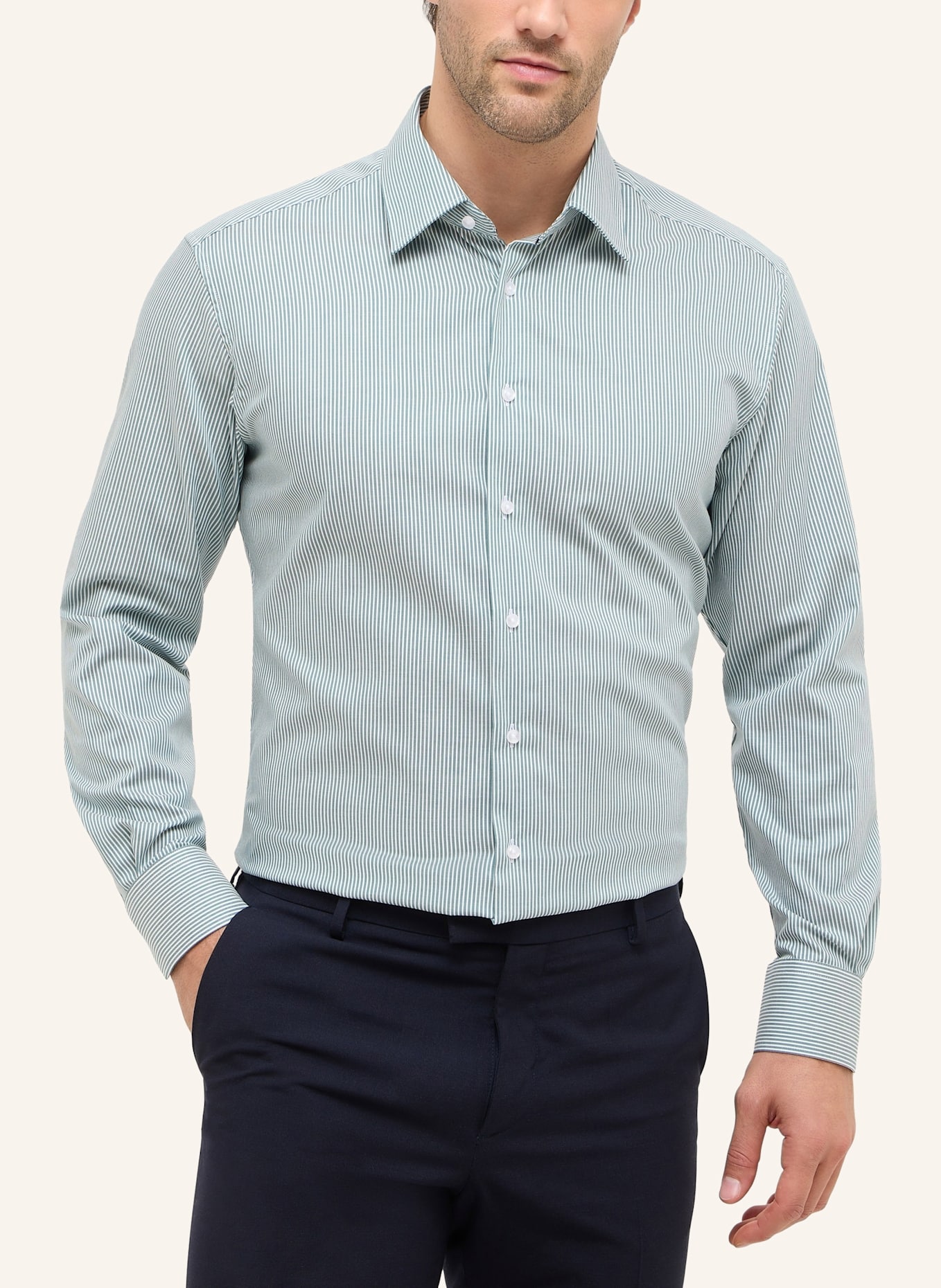 ETERNA Hemd MODERN FIT: GRÜN