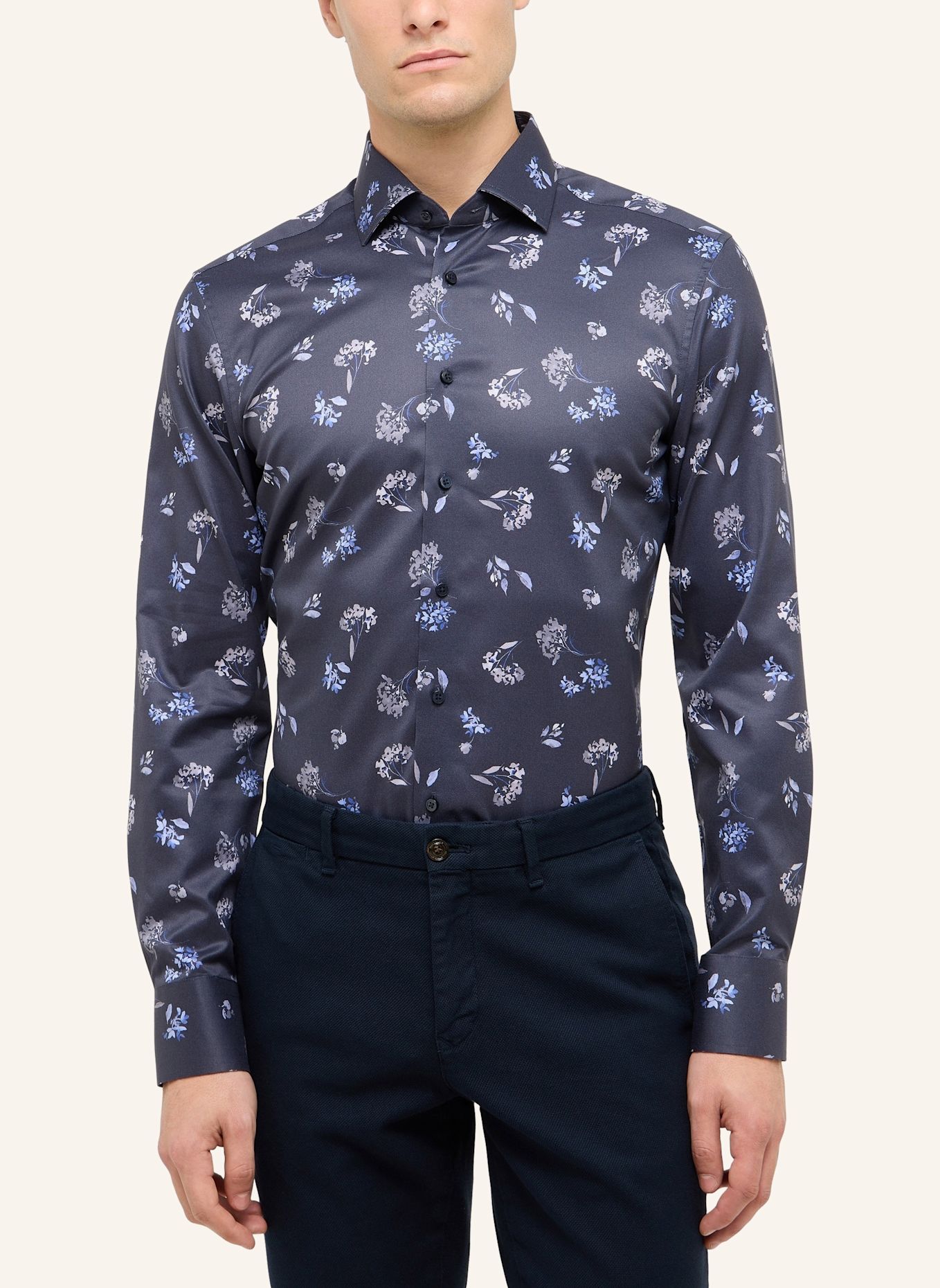1863 by ETERNA Hemd Slim Fit: DUNKELBLAU