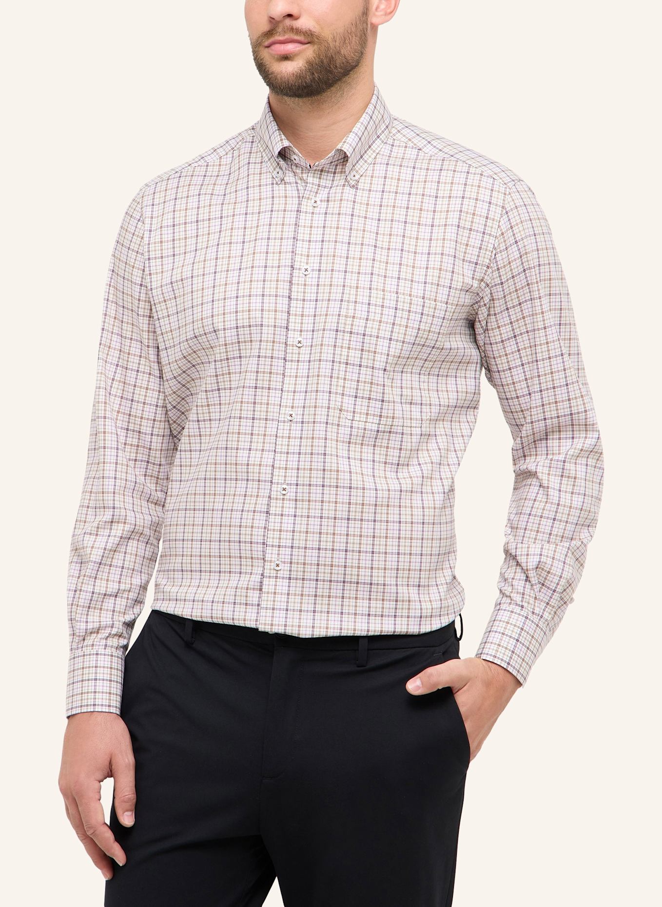 ETERNA Hemd COMFORT FIT: BRAUN