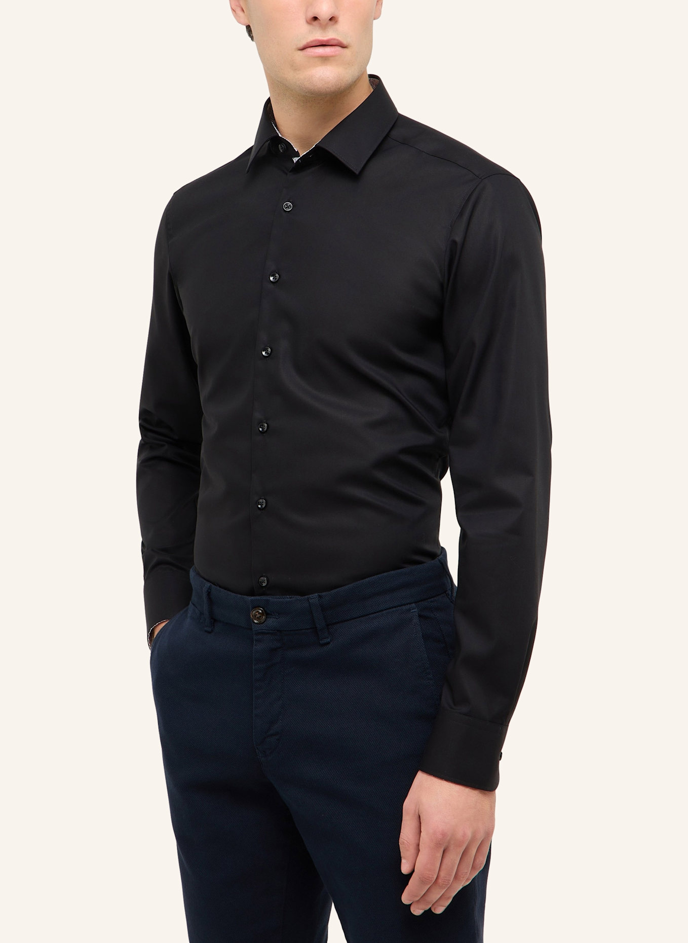 ETERNA Hemd SLIM FIT: SCHWARZ