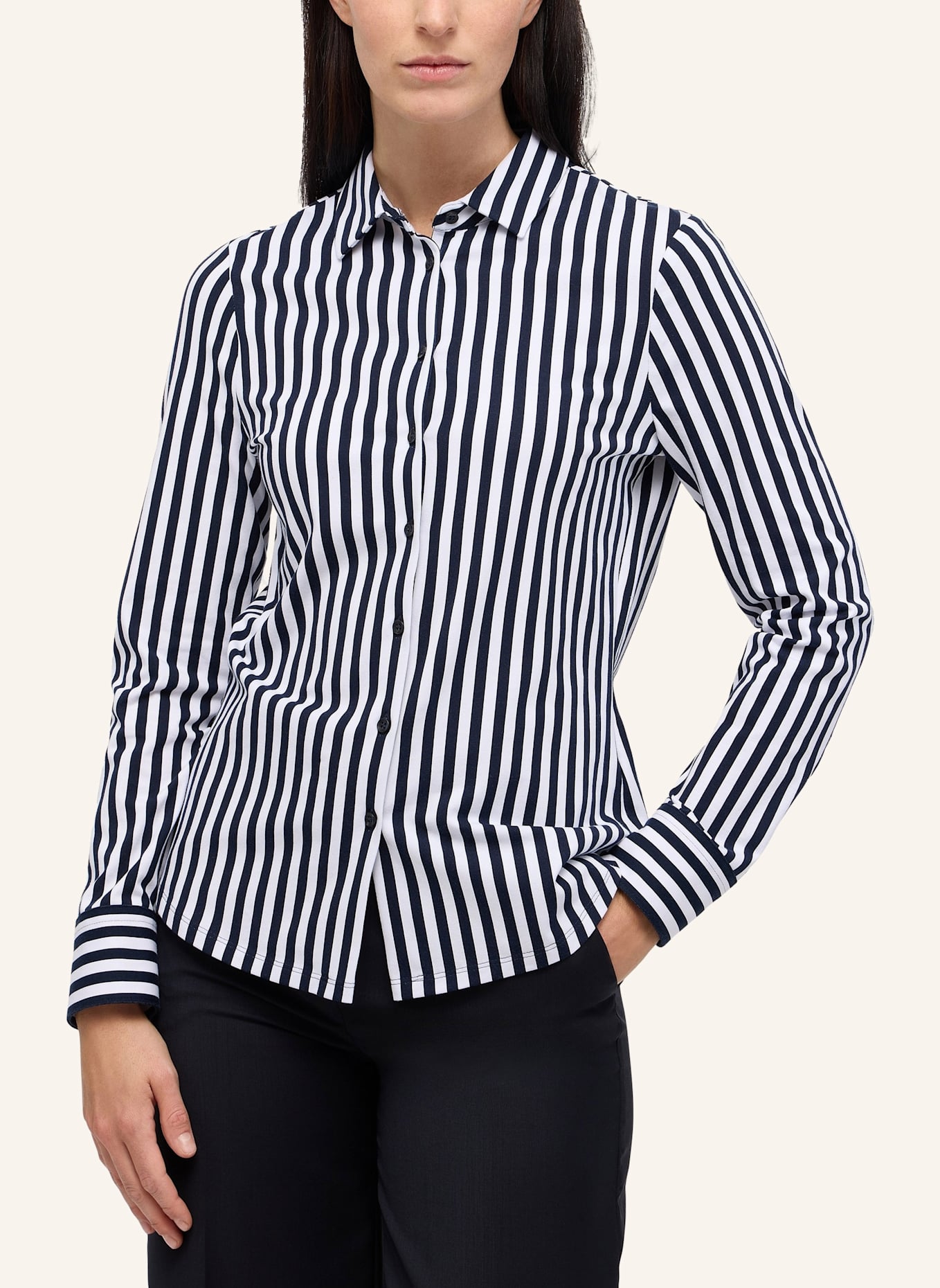 ETERNA Bluse FITTED: DUNKELBLAU