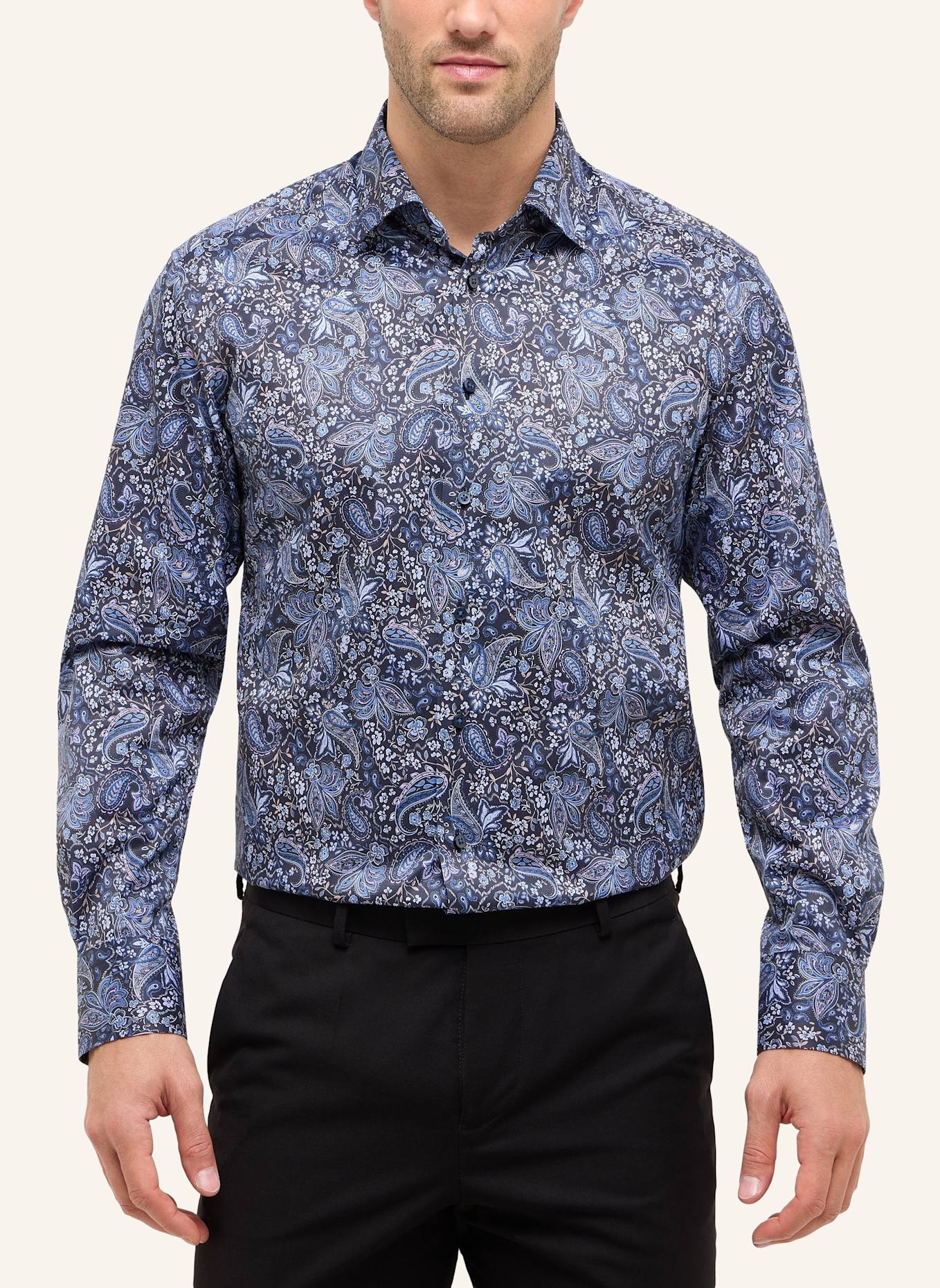 1863 by ETERNA Hemd MODERN FIT: DUNKELBLAU