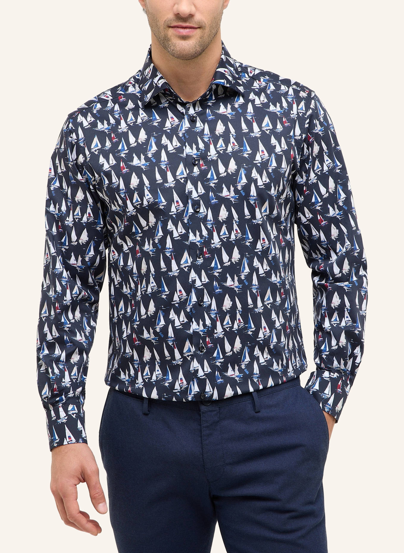 ETERNA Hemd Slim Fit: DUNKELBLAU