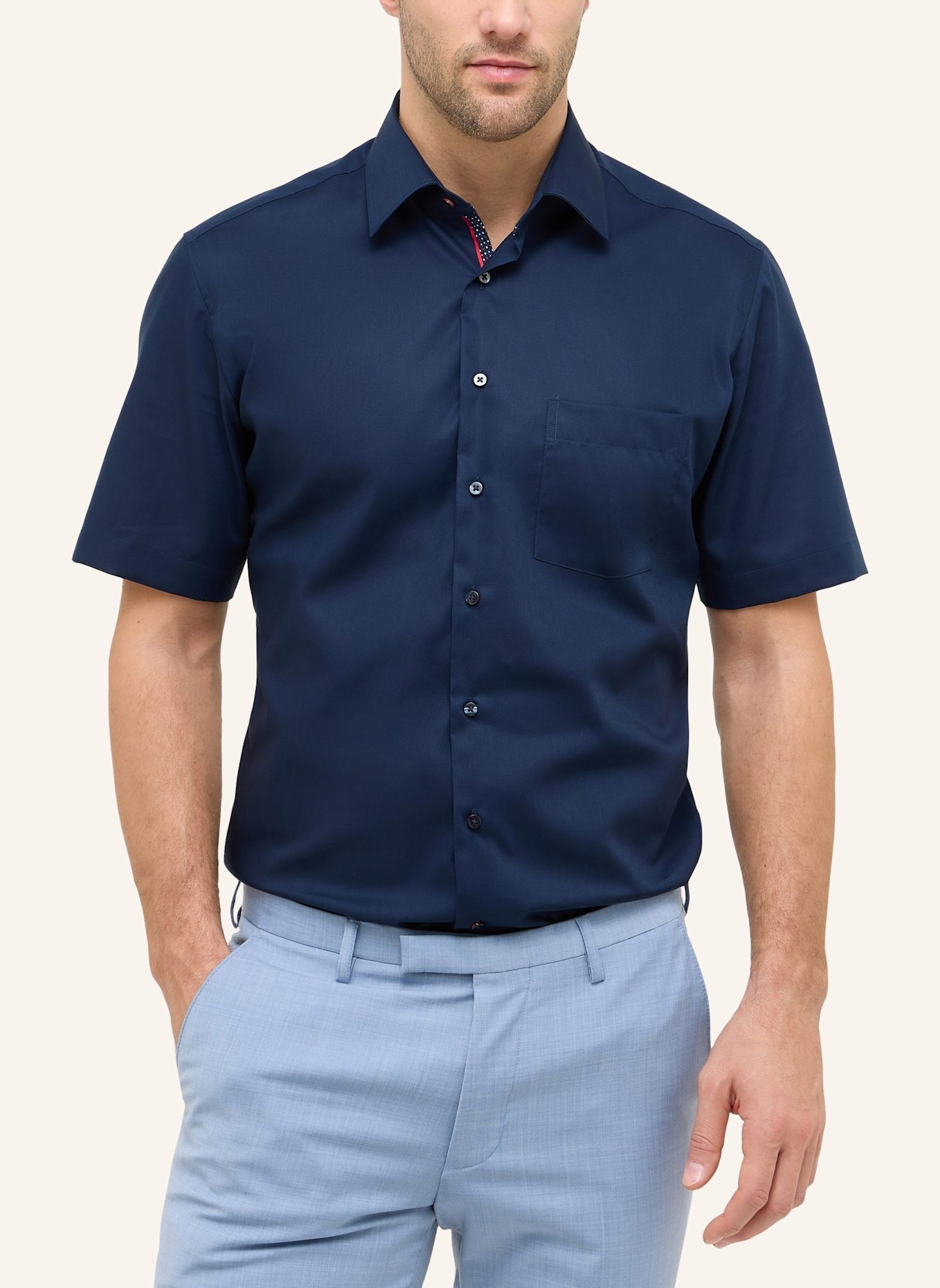 ETERNA Kurzarm-Hemd MODERN FIT: DUNKELBLAU