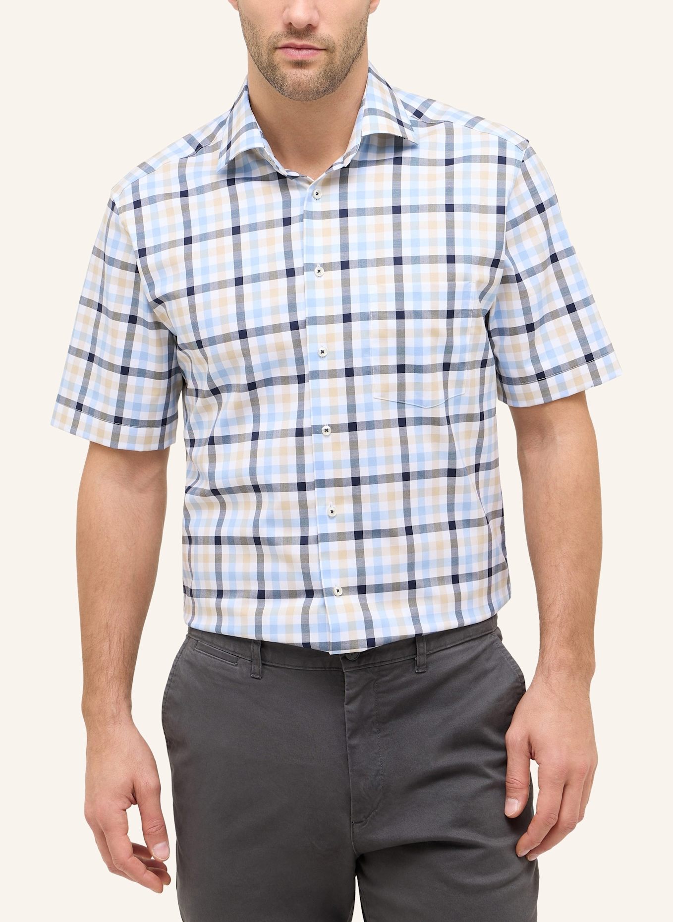 ETERNA Kurzarm-Hemd MODERN FIT: BLAU