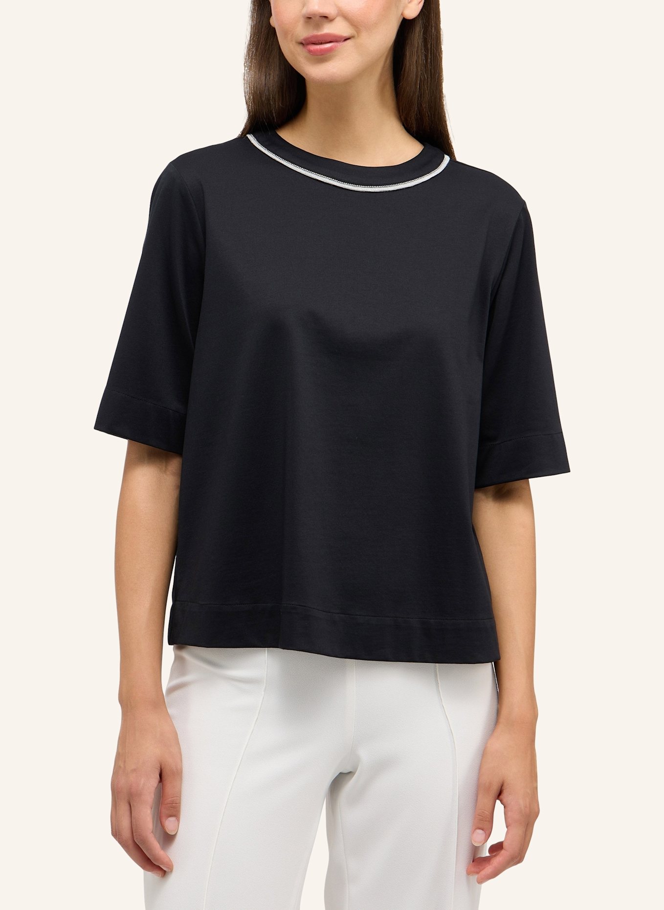 1863 by ETERNA Bluse LOOSE FIT: SCHWARZ