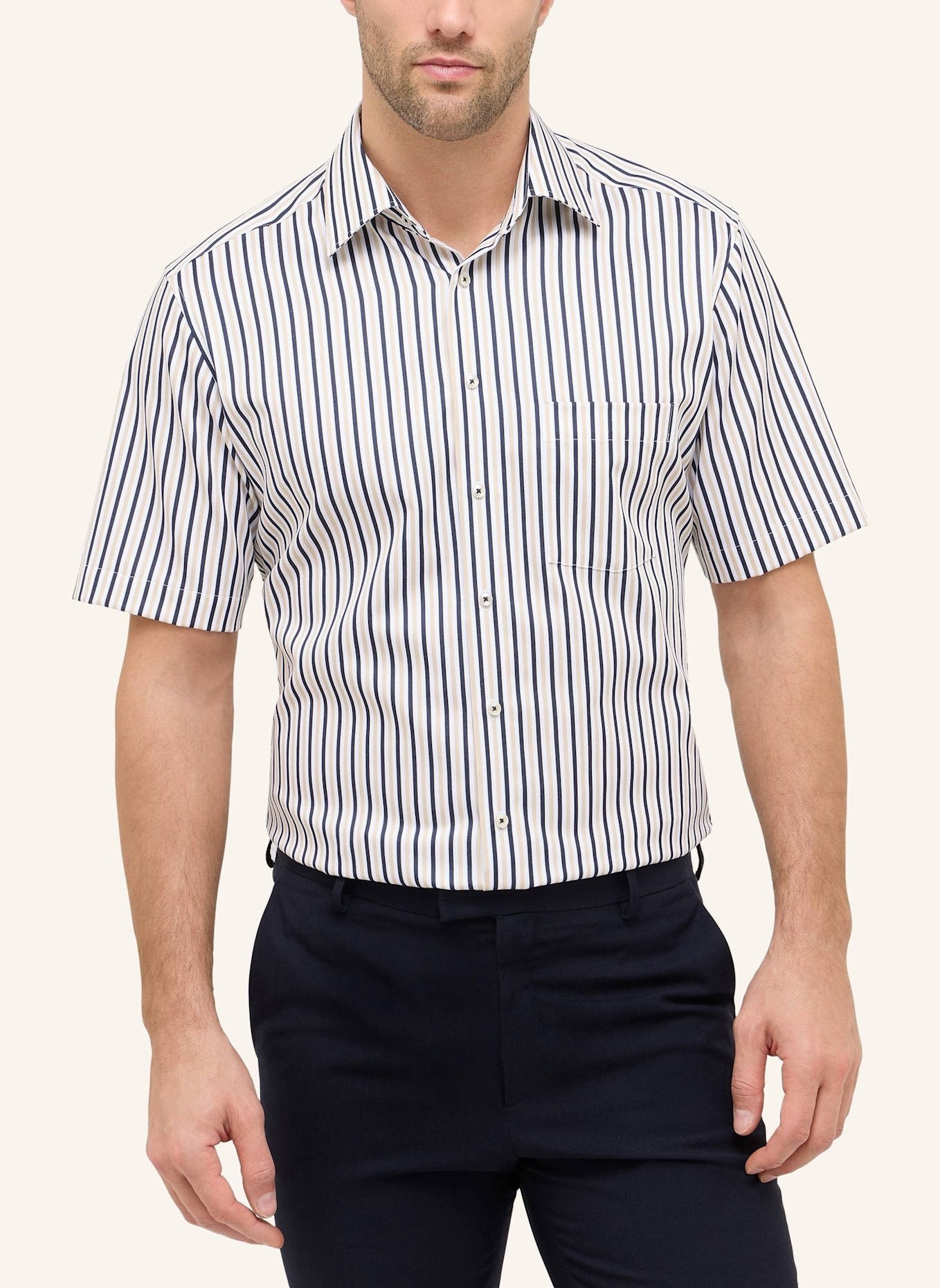 ETERNA Kurzarm-Hemd MODERN FIT: BEIGE