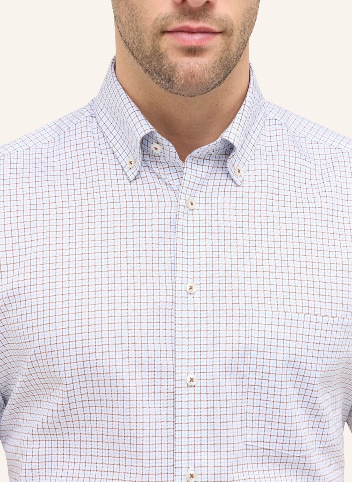 ETERNA Kurzarm-Hemd MODERN FIT: BRAUN