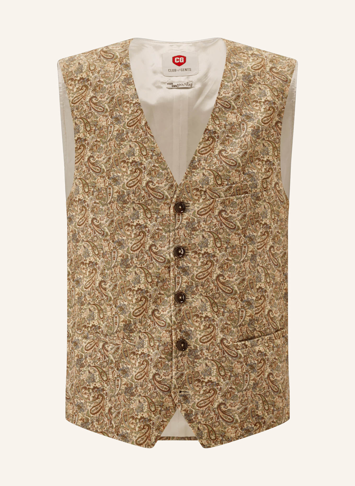 CG - CLUB of GENTS Weste CG Plum-J Slim Fit: BEIGE