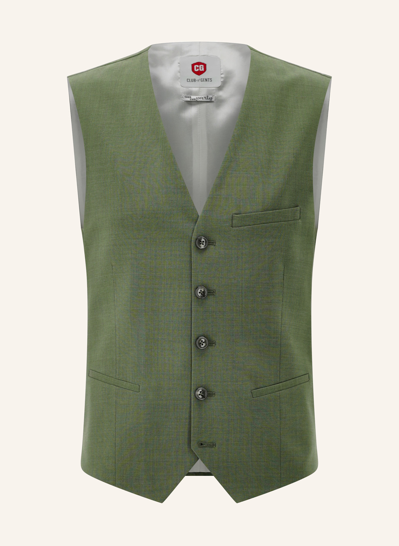 CG - CLUB of GENTS Weste CG Plum Slim Fit: GRÜN