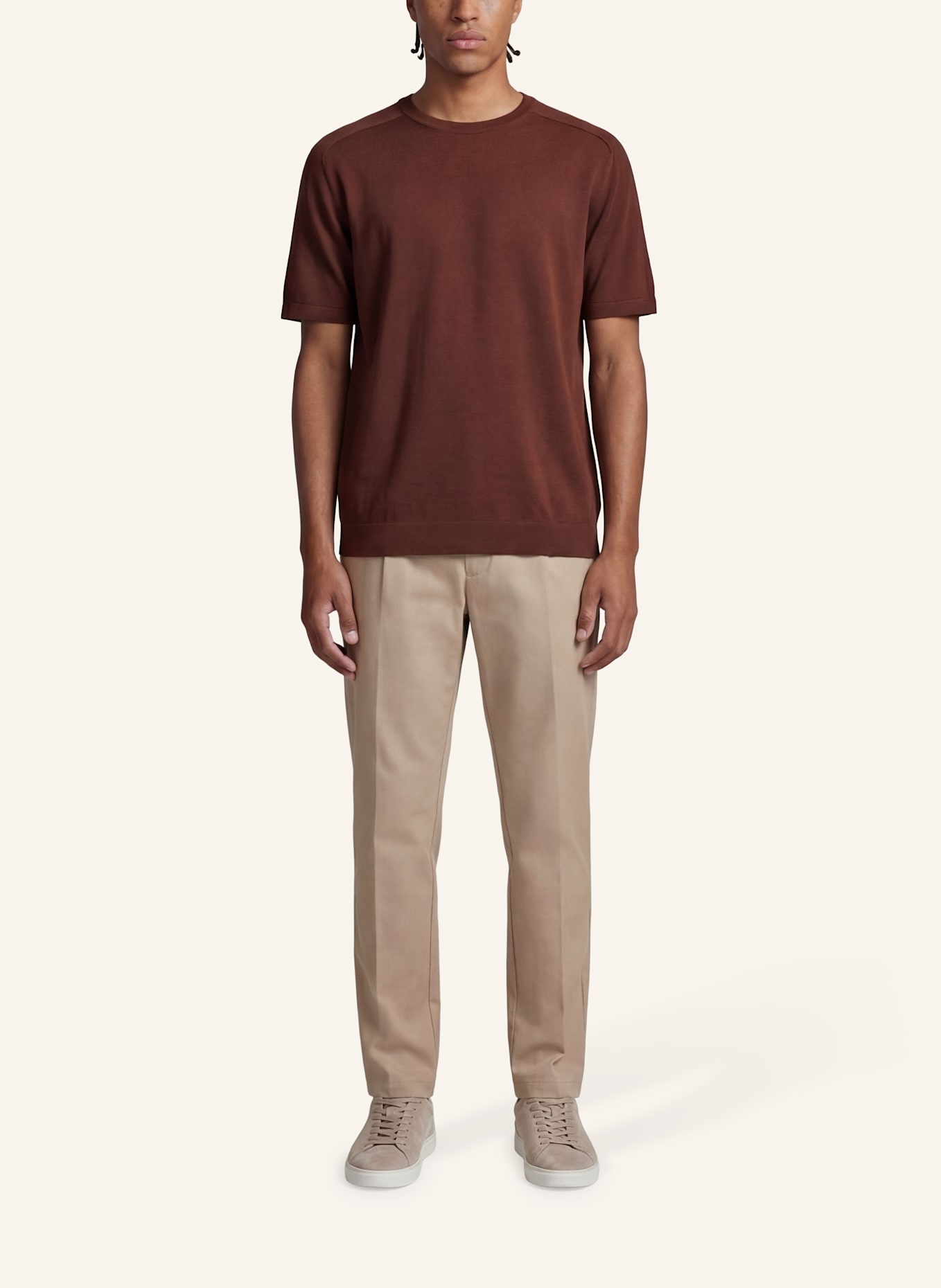 CG - CLUB of GENTS T-Shirt CG Braden Slim Fit: HELLBRAUN