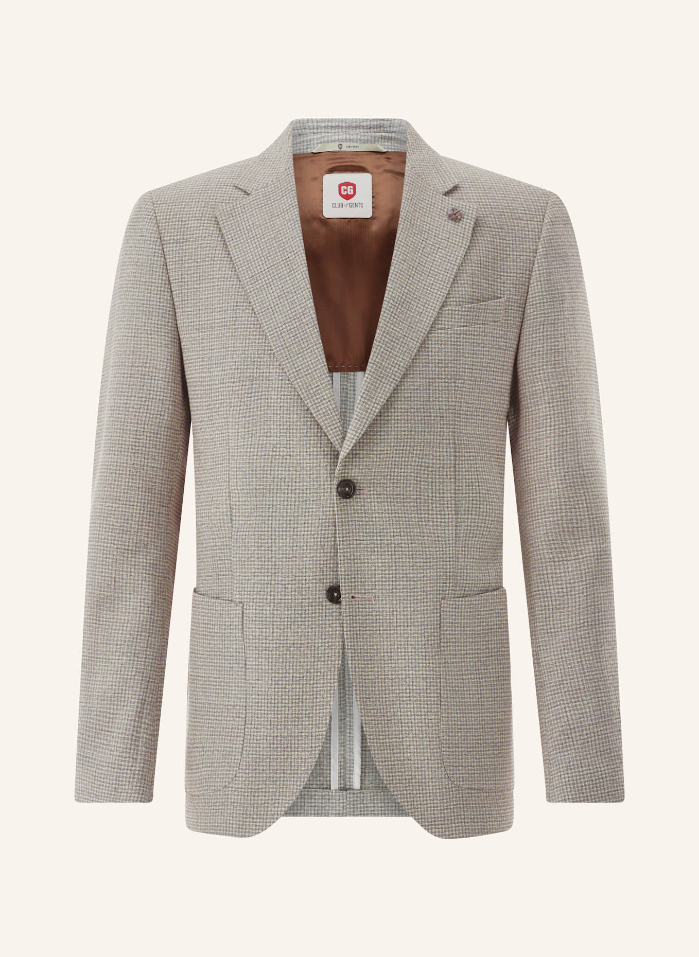 CG - CLUB of GENTS Sakko CG Glen SV Slim Fit: HELLBRAUN