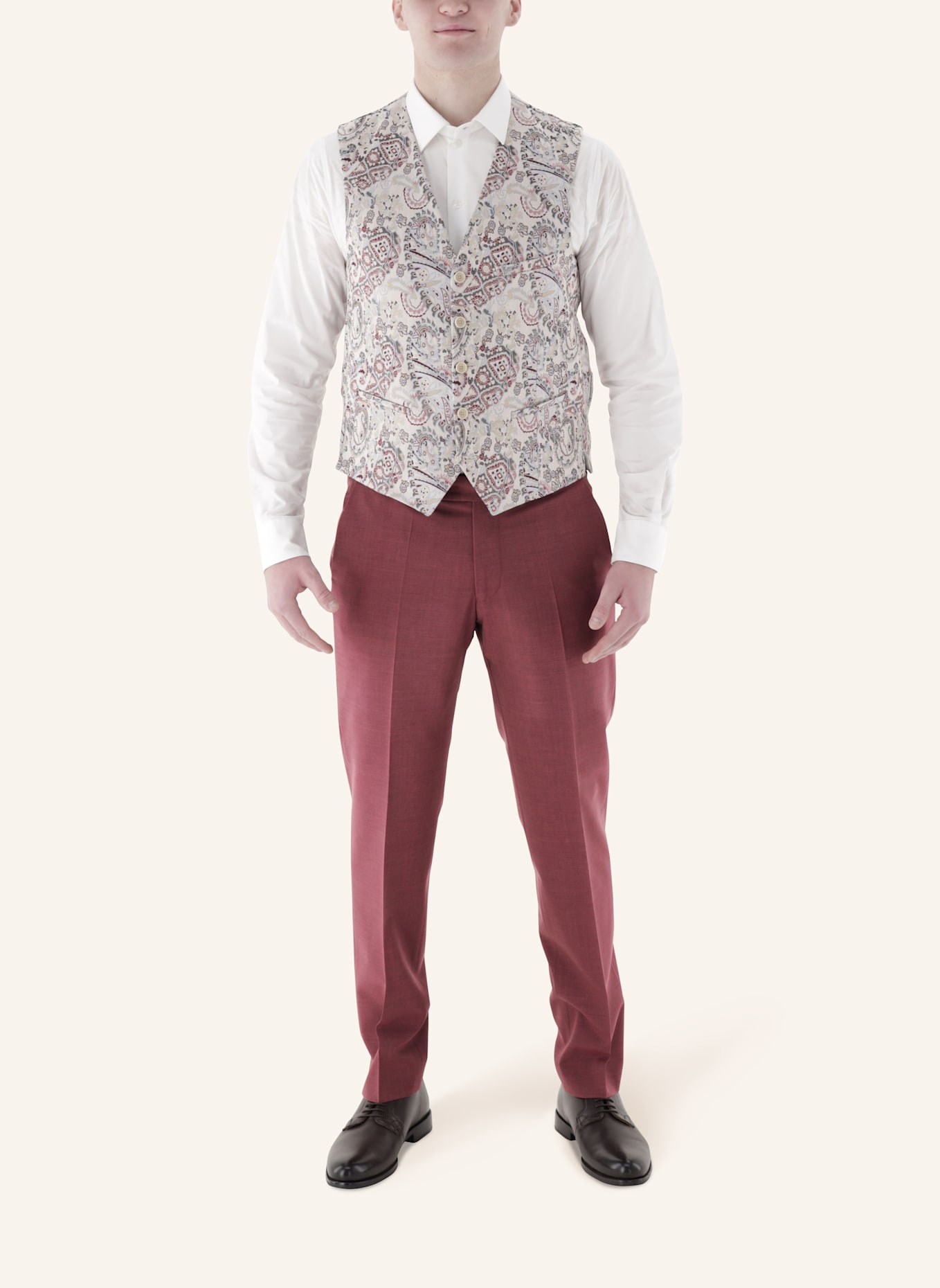 CG - CLUB of GENTS Weste CG Plum Slim Fit: ROSA