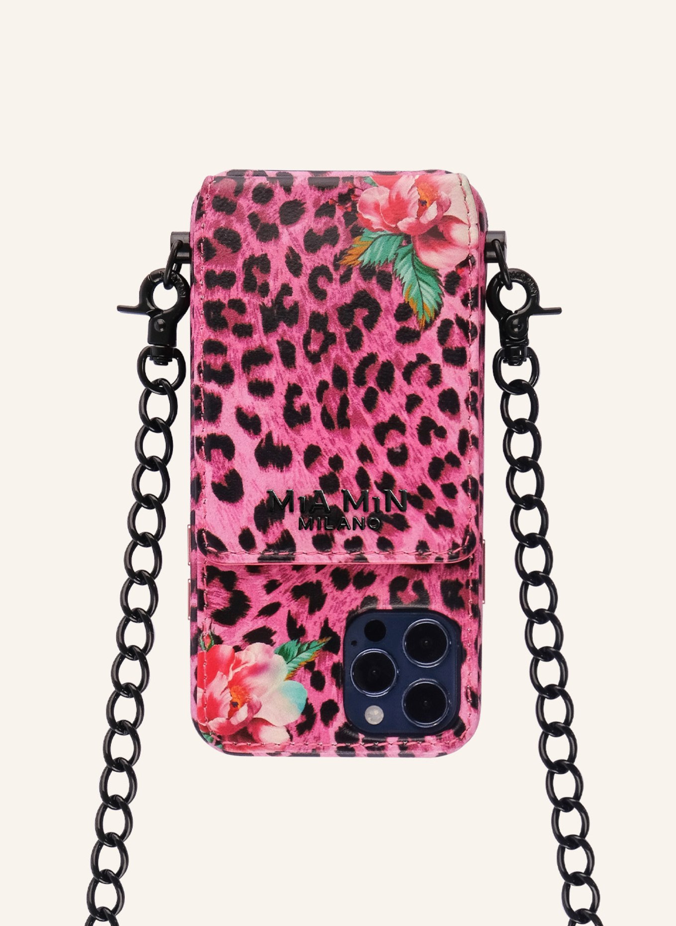 MiA MiN Smartphone Tasche LEO FANTASIA, Farbe: PINK/SCHWARZ (Bild 1)