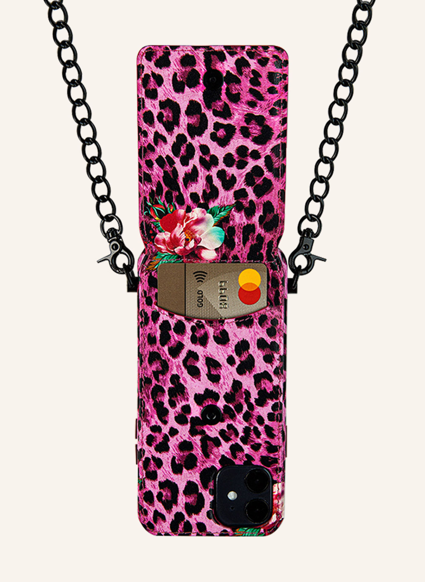 MiA MiN Smartphone Tasche LEO FANTASIA, Farbe: PINK/SCHWARZ (Bild 5)