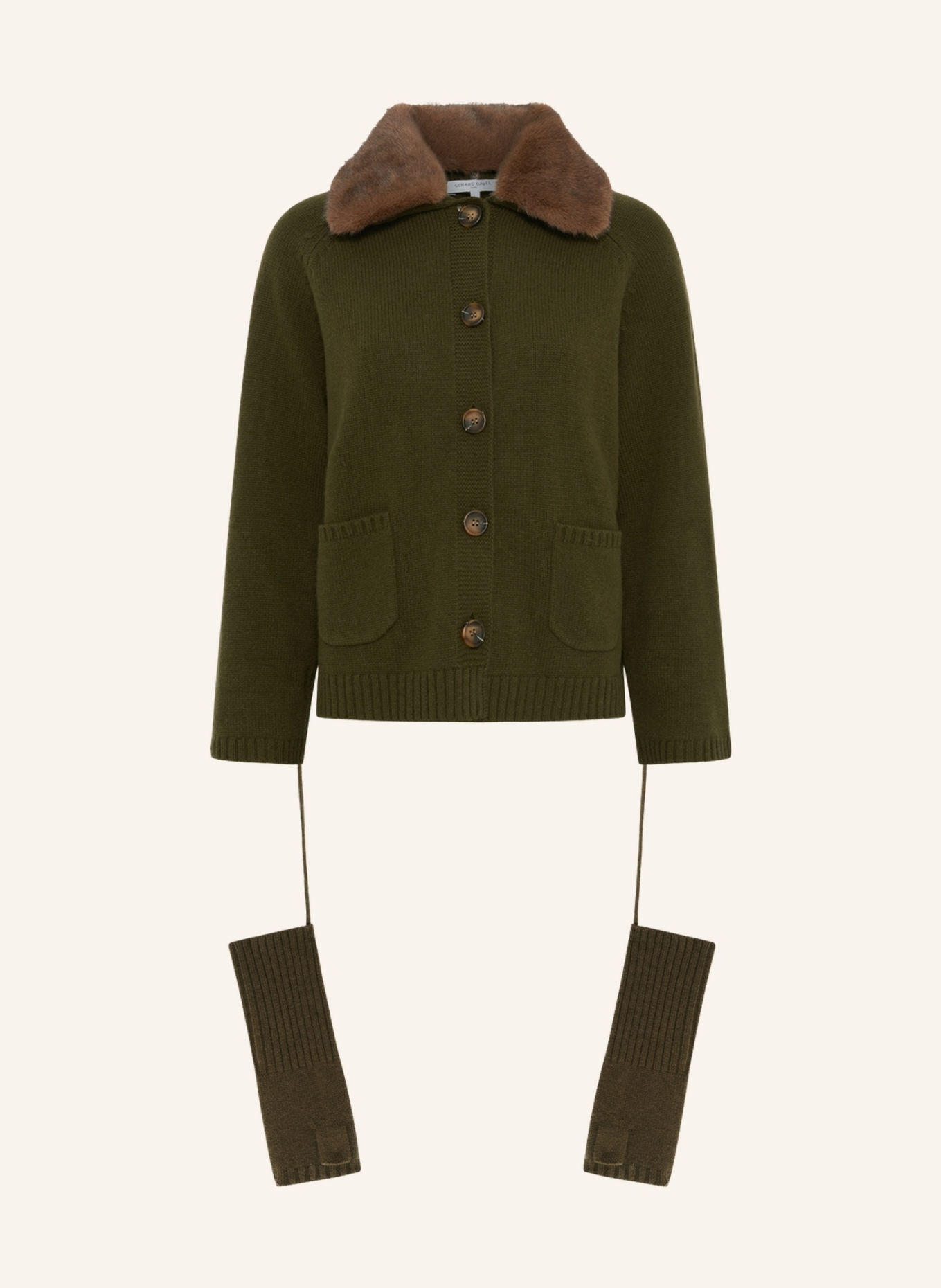 GERARD DAREL Strickjacke ELENA: KHAKI